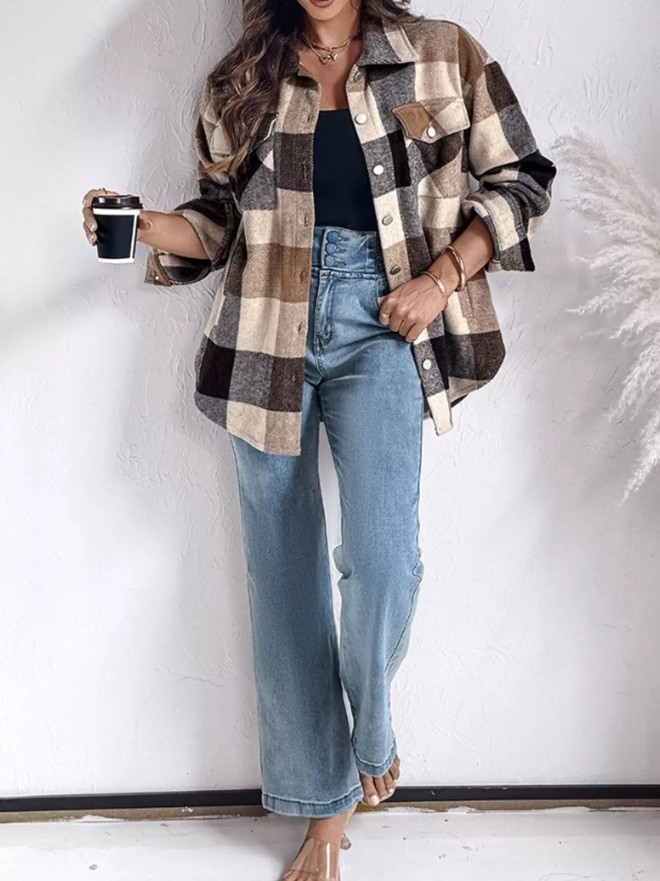 Plaid Button Up Long Sleeve Shirt - Be Bliss Boutique