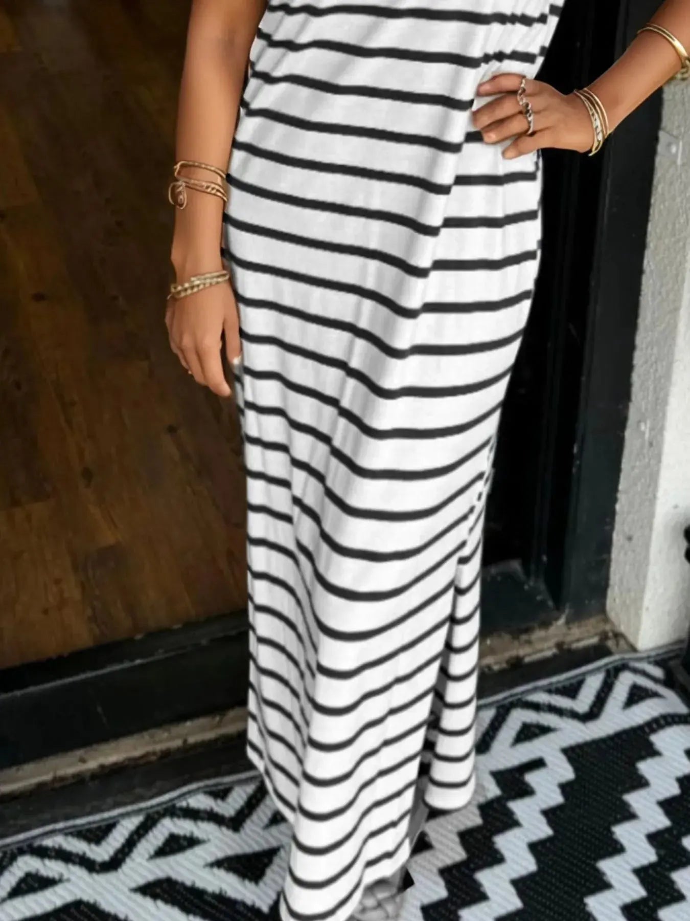 Full Size T-Shirt Striped Maxi Dress |  Be Bliss Boutique