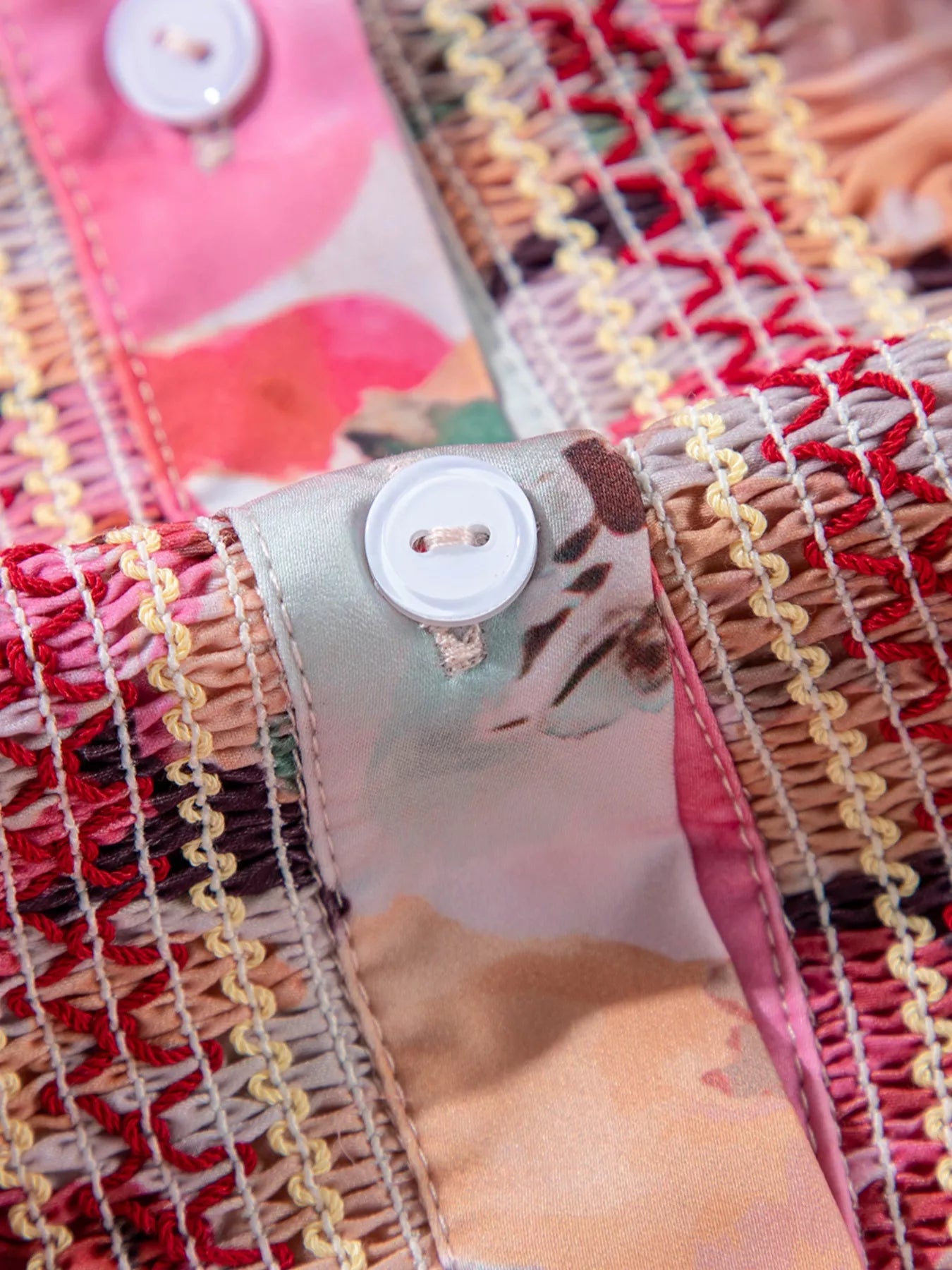 Floral Print Ruffle Trim Long Sleeve Shirt - Be Bliss Boutique