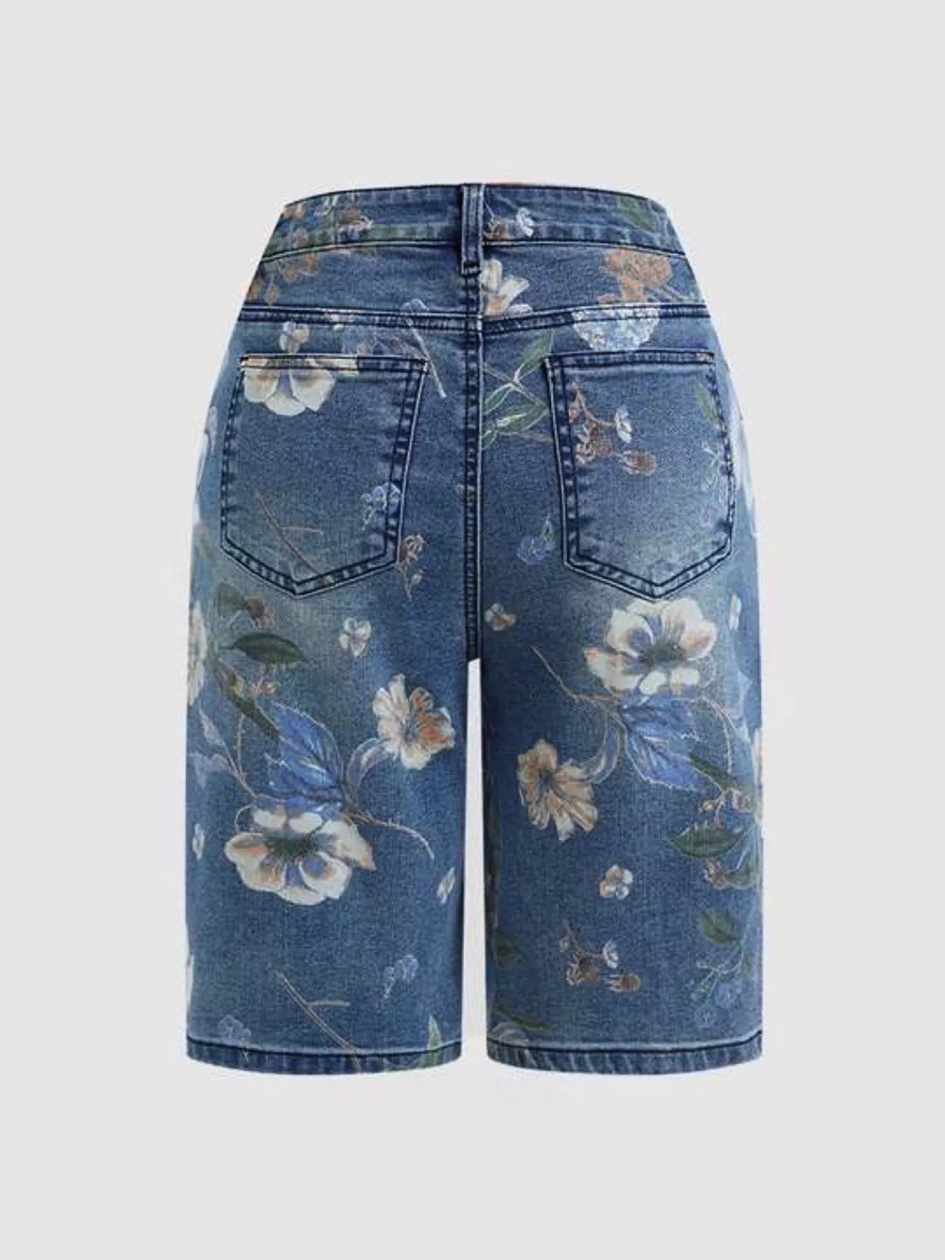 Floral Denim Shorts - Be Bliss Boutique