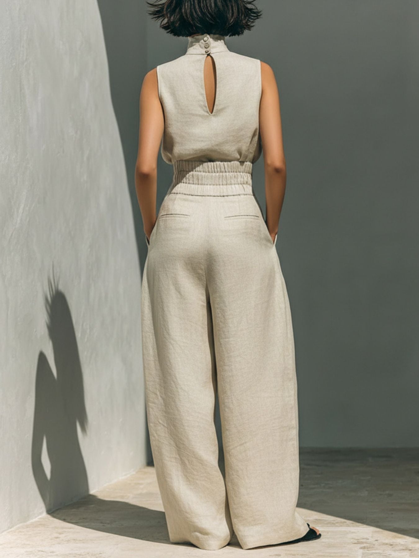 Turtleneck Sleeveless Top and Pants Set - Be Bliss Boutique