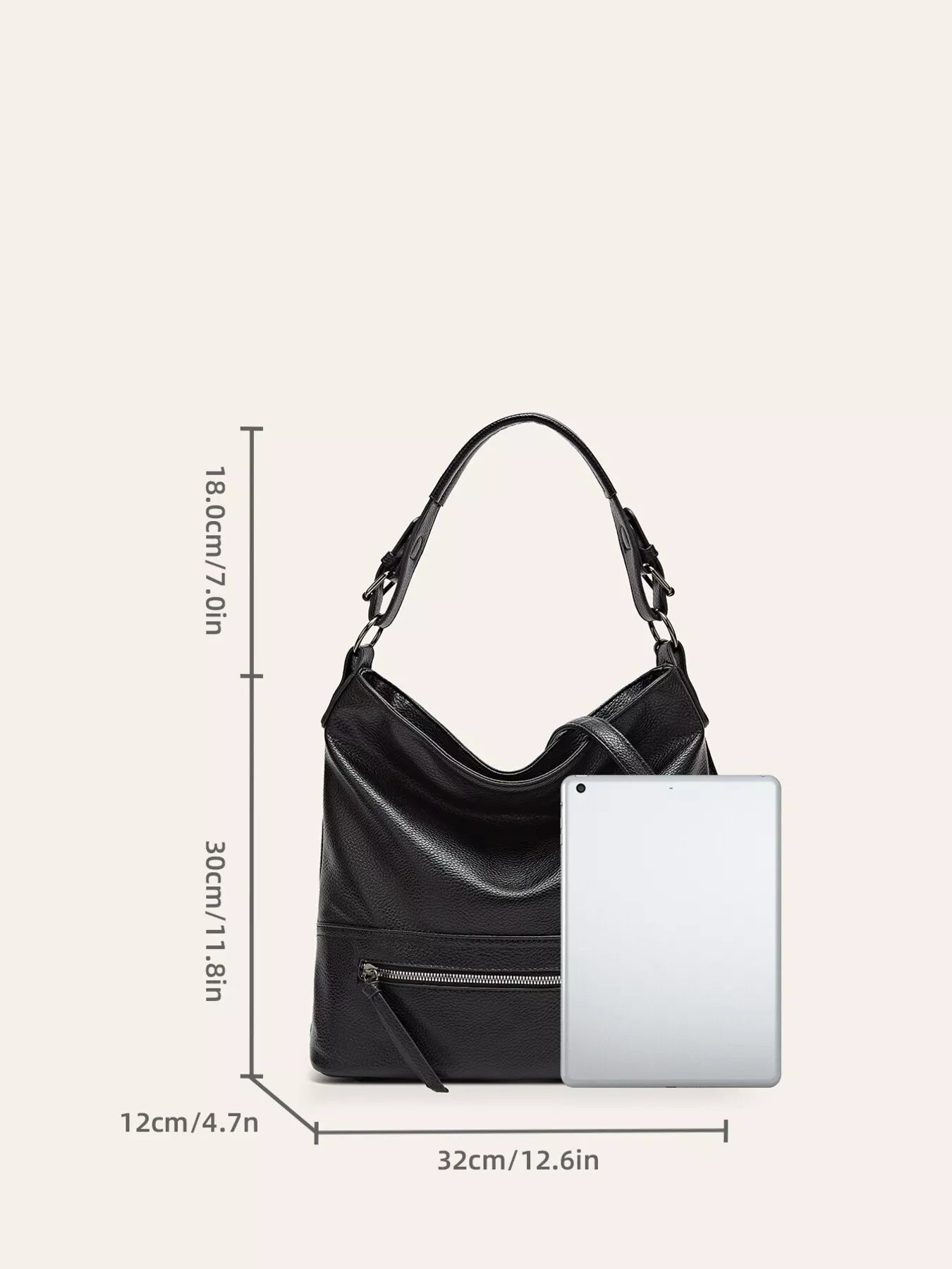 Zip Front Classic Leather Handbag - Be Bliss Boutique