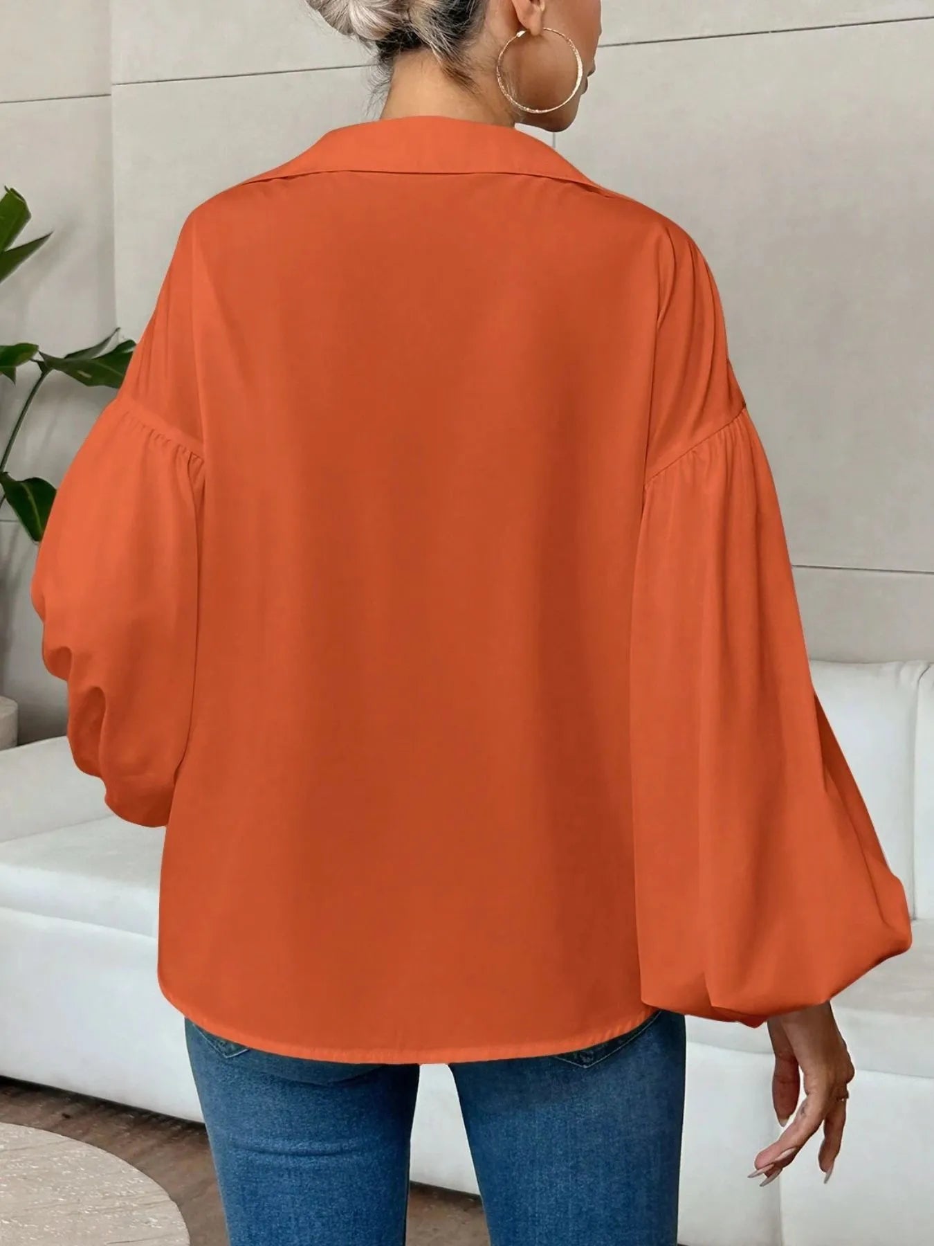 Polka Dot Balloon Sleeve Blouse -  Be Bliss Boutique