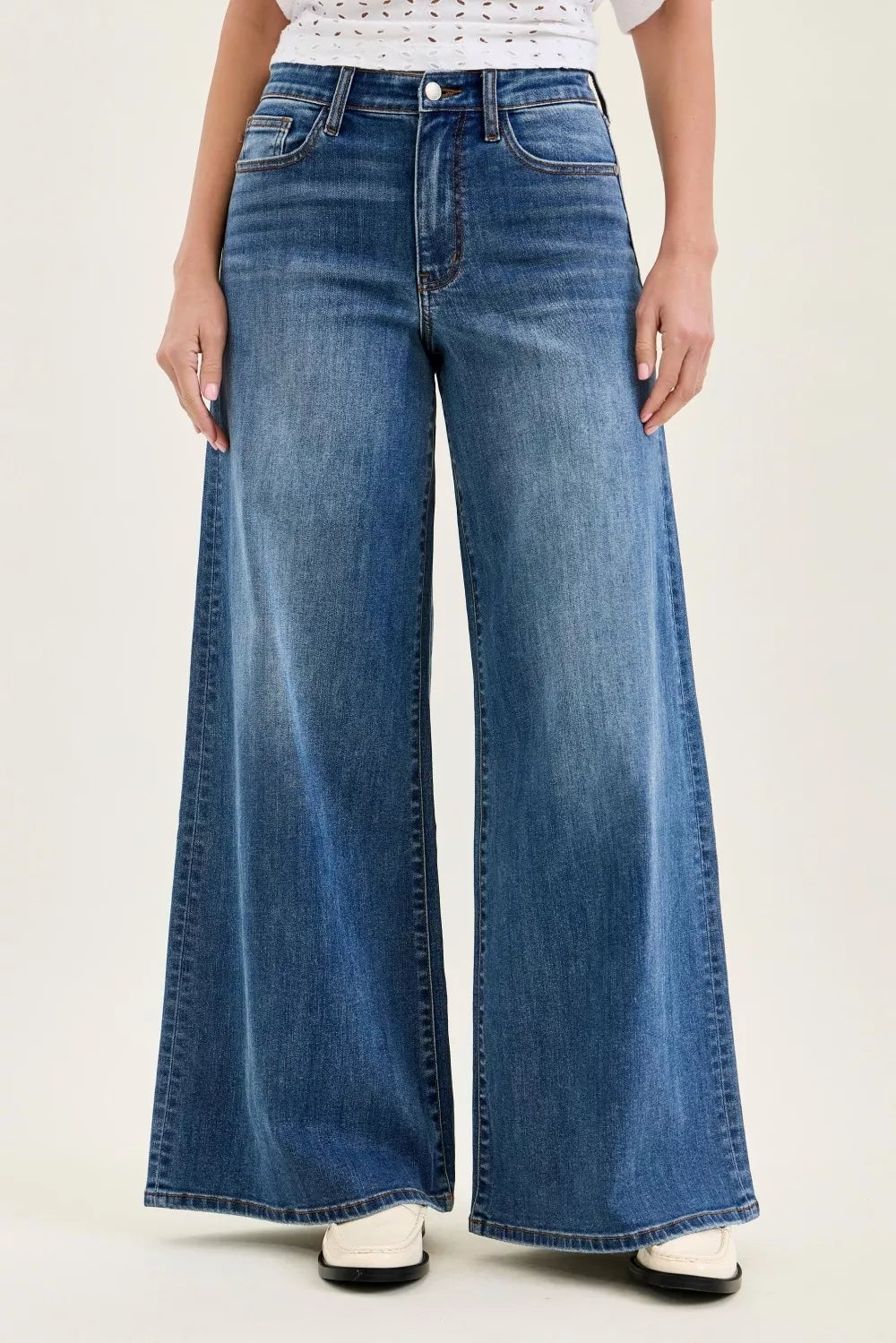 Judy Blue High Waist Palazzo Jeans - Be Bliss Boutique