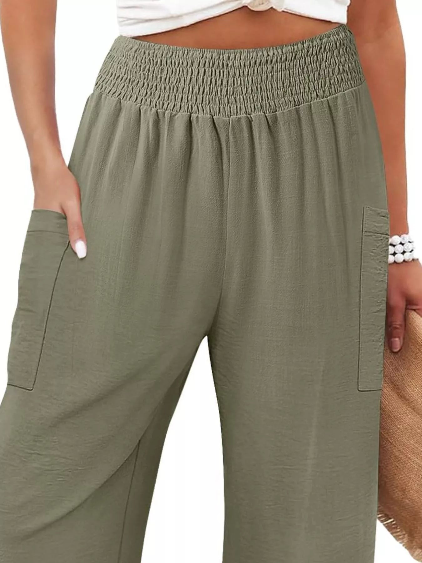 Elastic Waist Pants -  Be Bliss Boutique