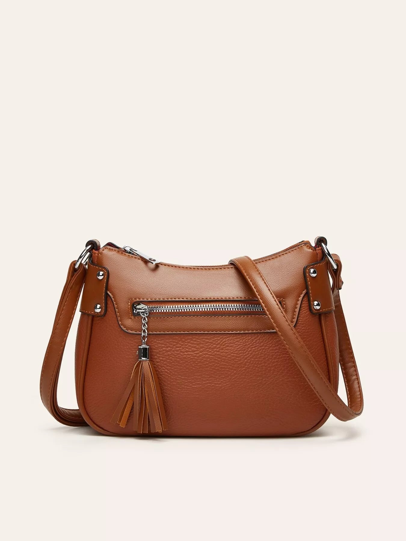 Tassel Decor PU Leather Crossbody Bag - Be Bliss Boutique