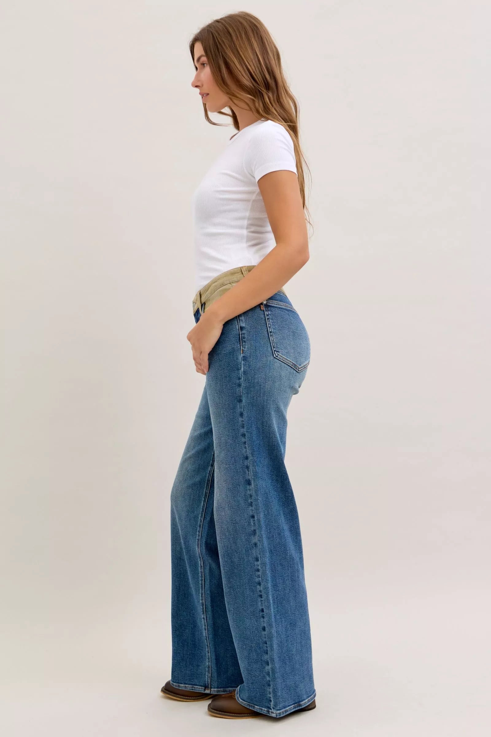 Judy Blue Jeans - MR Column Straight Jeans with Corduroy Waist - Be Bliss Boutique