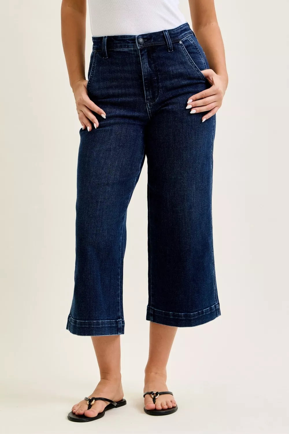Judy Blue High Waist Wide Leg Ankle Jeans - Be Bliss Boutique