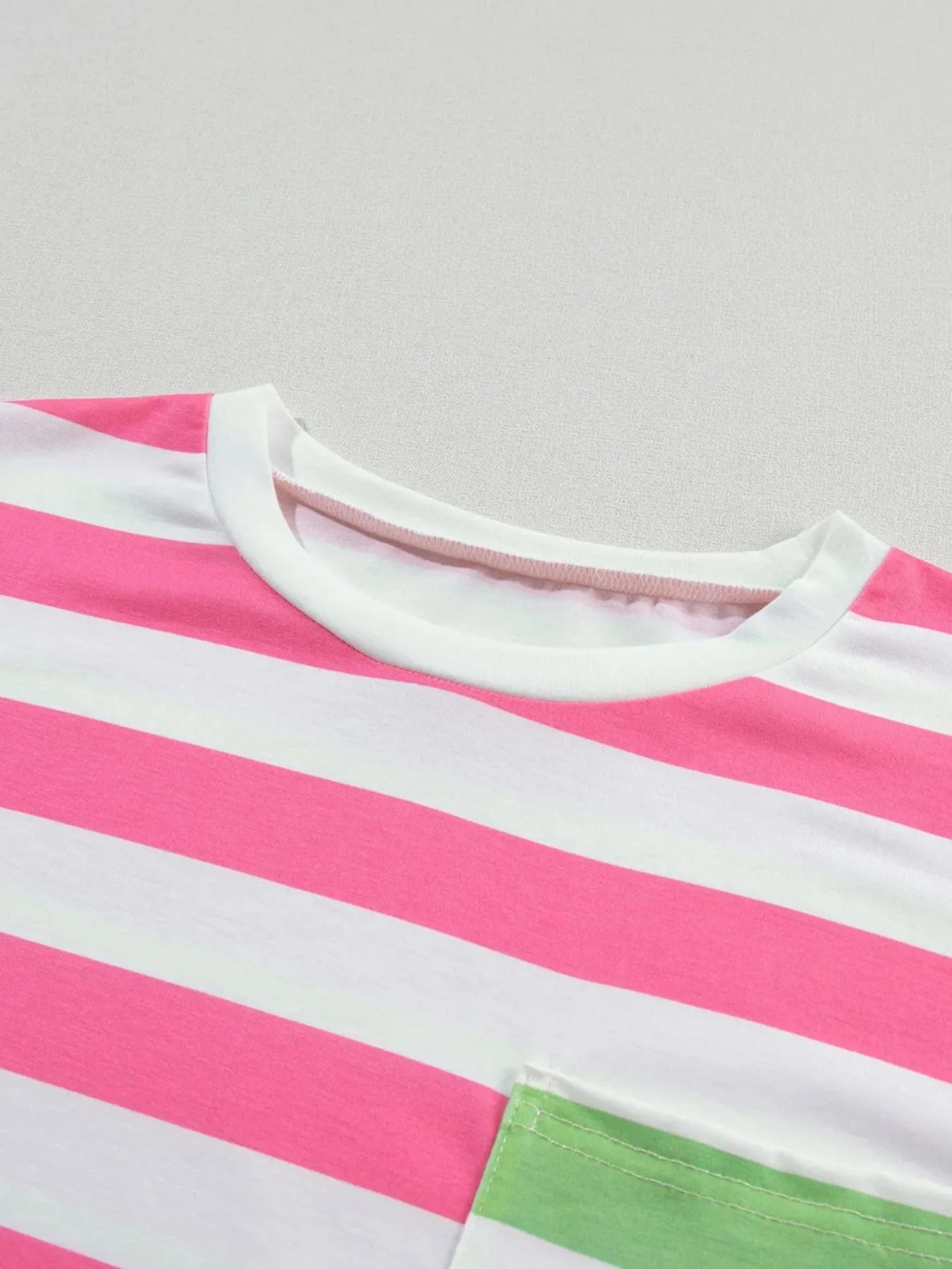 Striped Oversized Short Sleeve T-Shirt -  Be Bliss Boutique