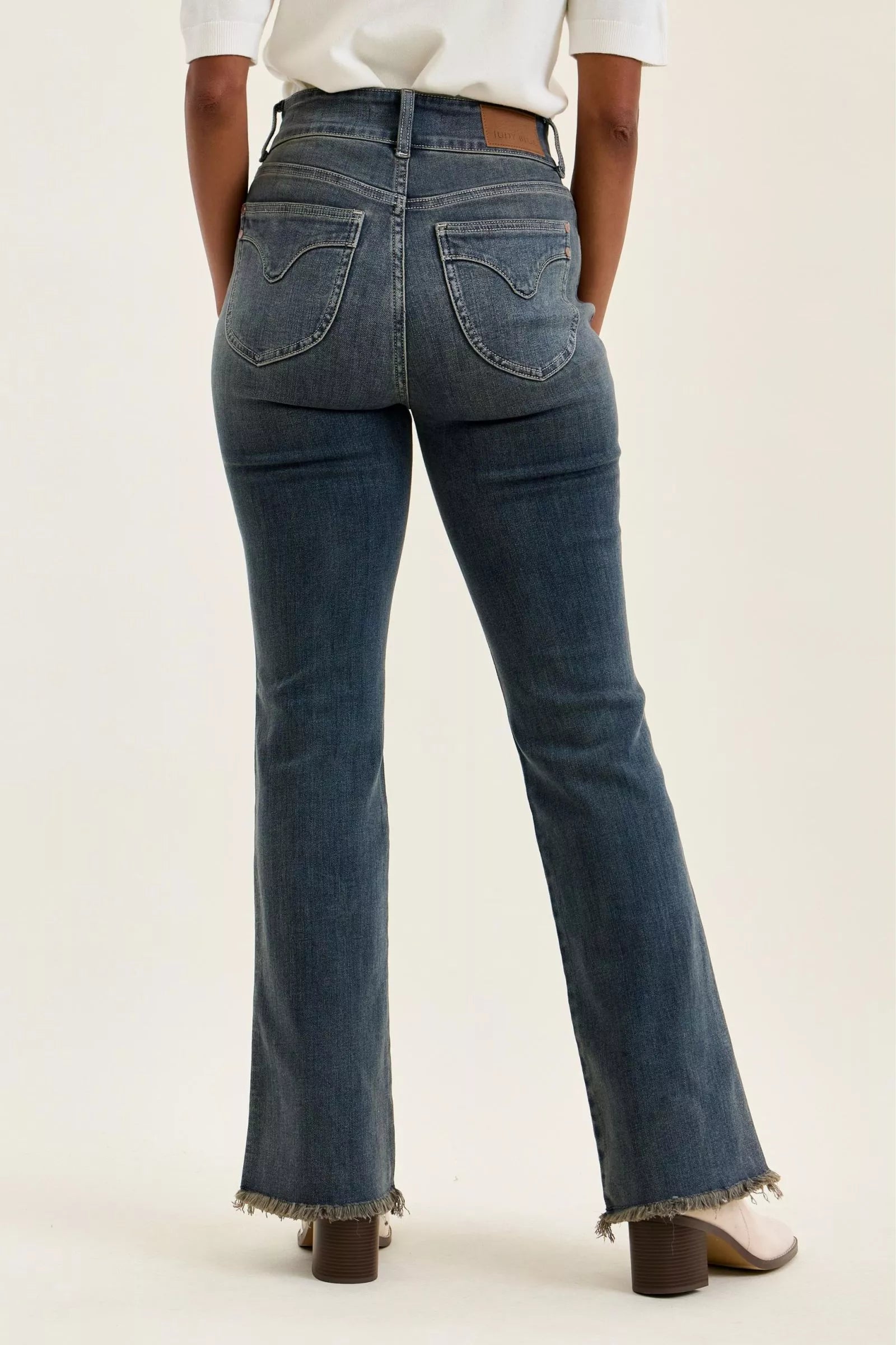 Judy Blue Double Button High Waist Frayed Hem Jeans - Be Bliss Boutique