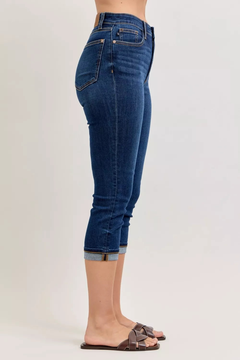 Judy Blue High Waist Capri Jeans with Single Cuff - Be Bliss Boutique