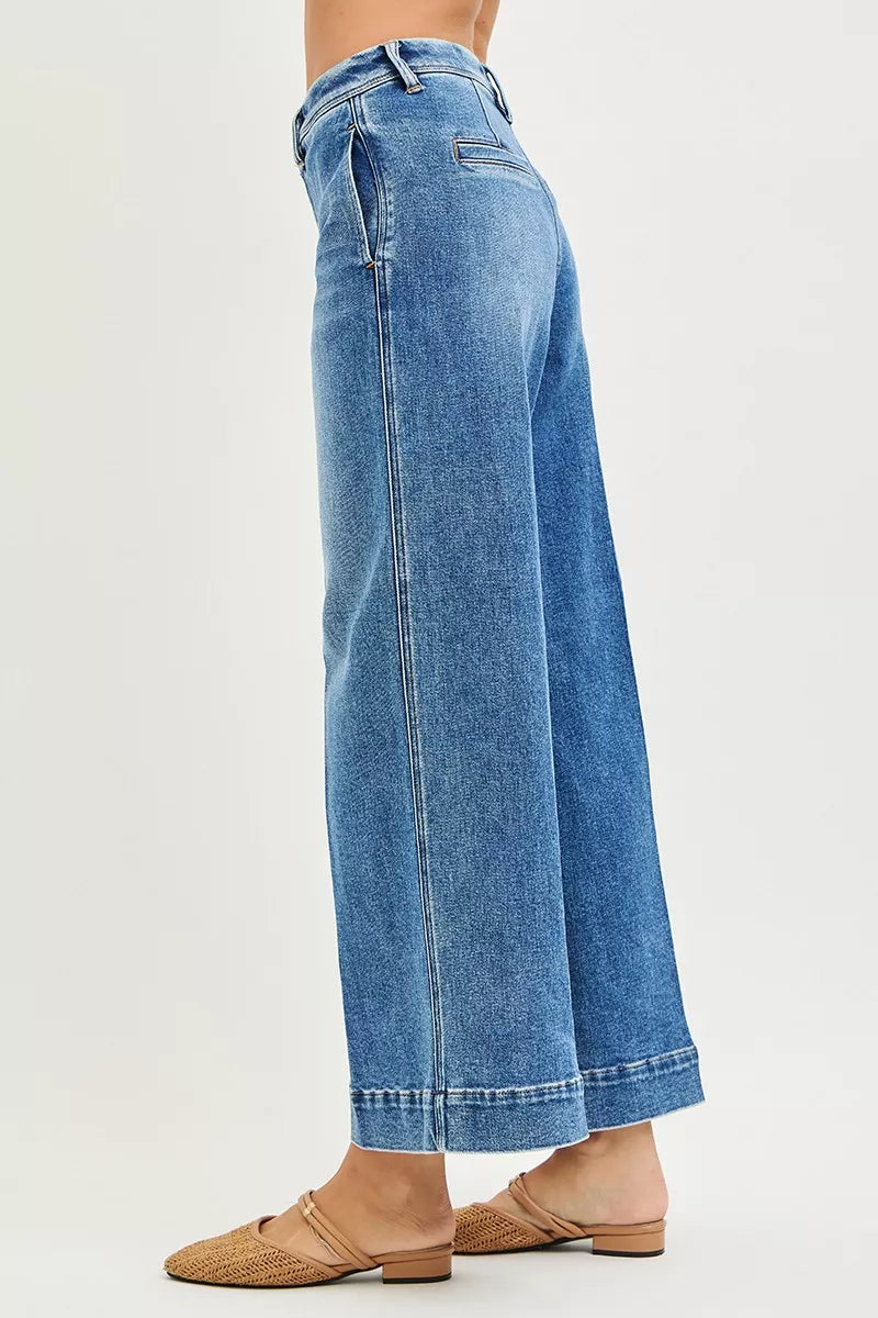 RISEN Jeans - Slouchy Ankle Wide Jeans - Be Bliss Boutique