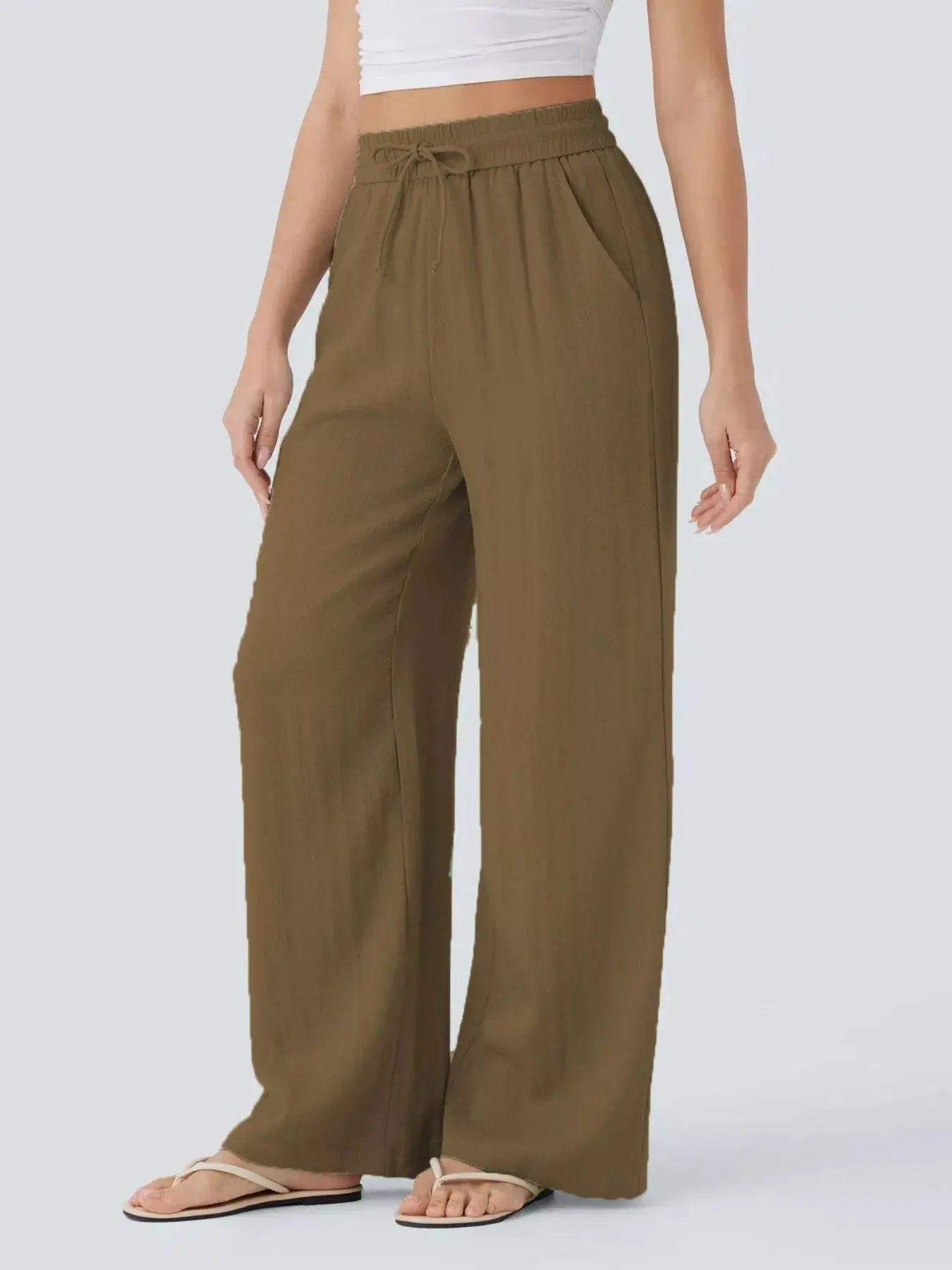 Wide Leg Drawstring Pants - Be Bliss Boutique