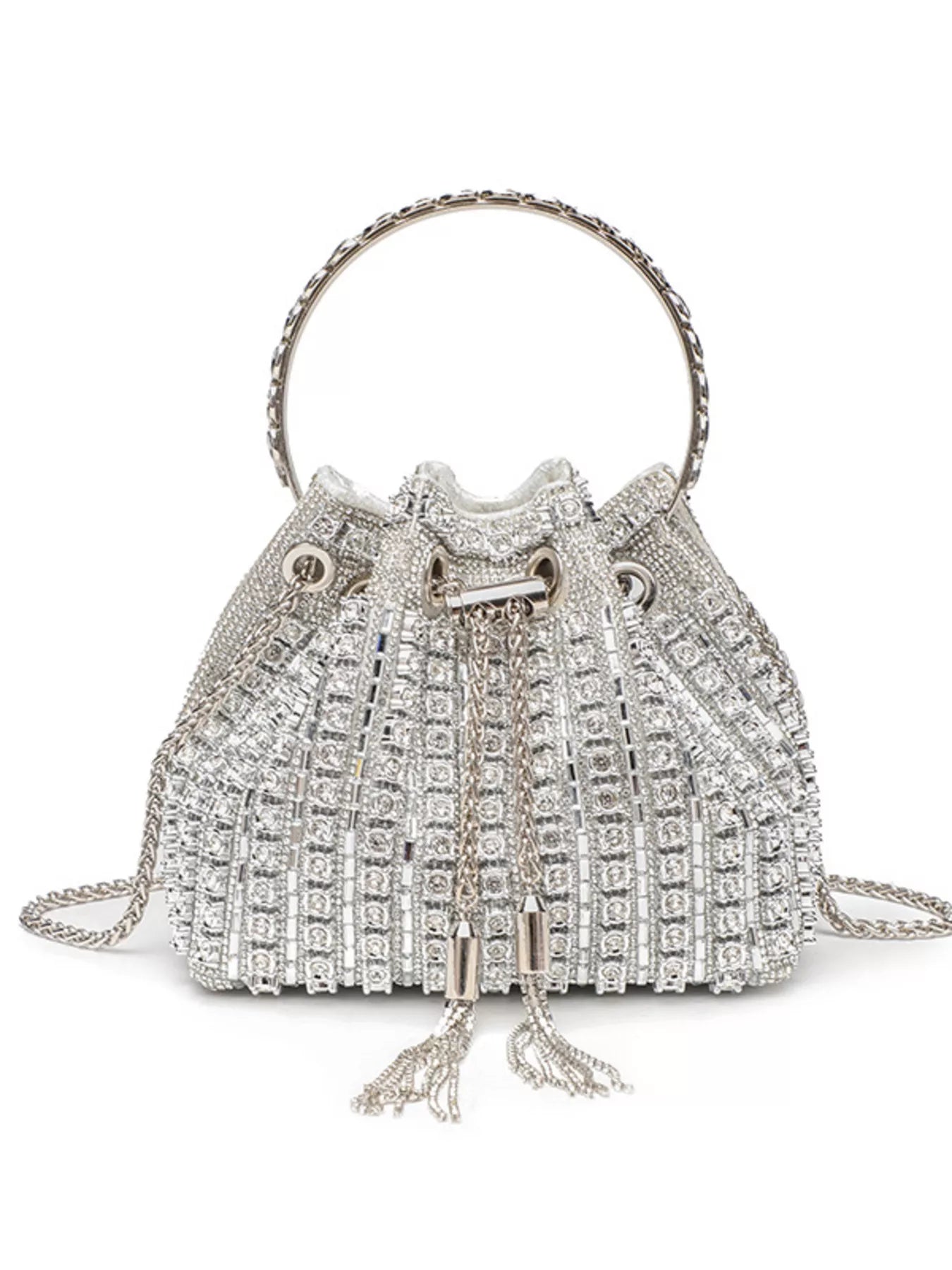 Bucket Style Rhinestone Crossbody Bag - Be Bliss Boutique