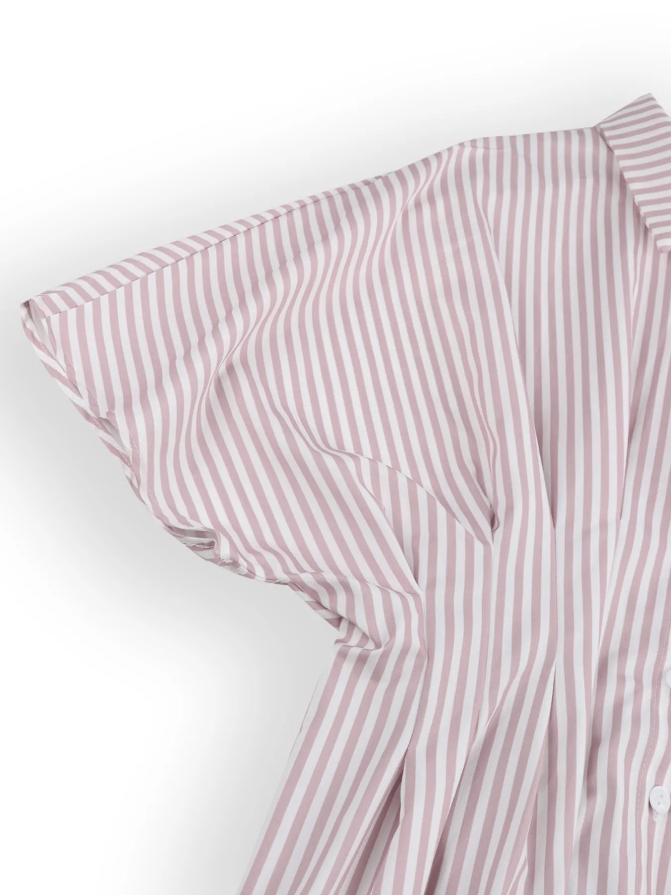 Striped Short Sleeve Button-Up Shirt -  Be Bliss Boutique