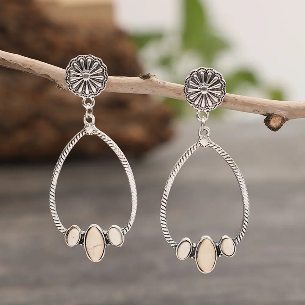Artificial Turquoise Teardrop Earrings - Be Bliss Boutique