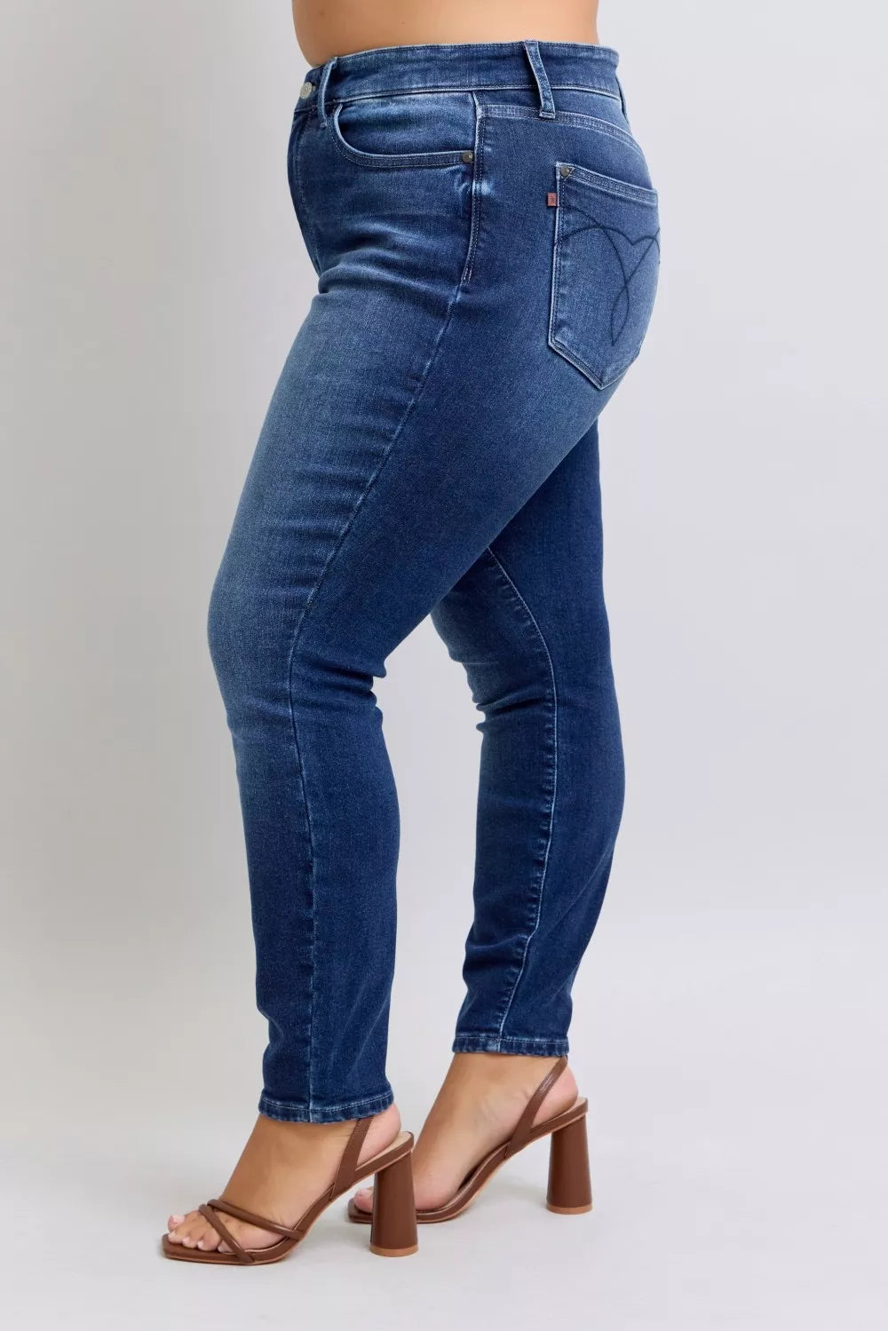Judy Blue Full Size Washed Thermal Skinny Jeans - Be Bliss Boutique
