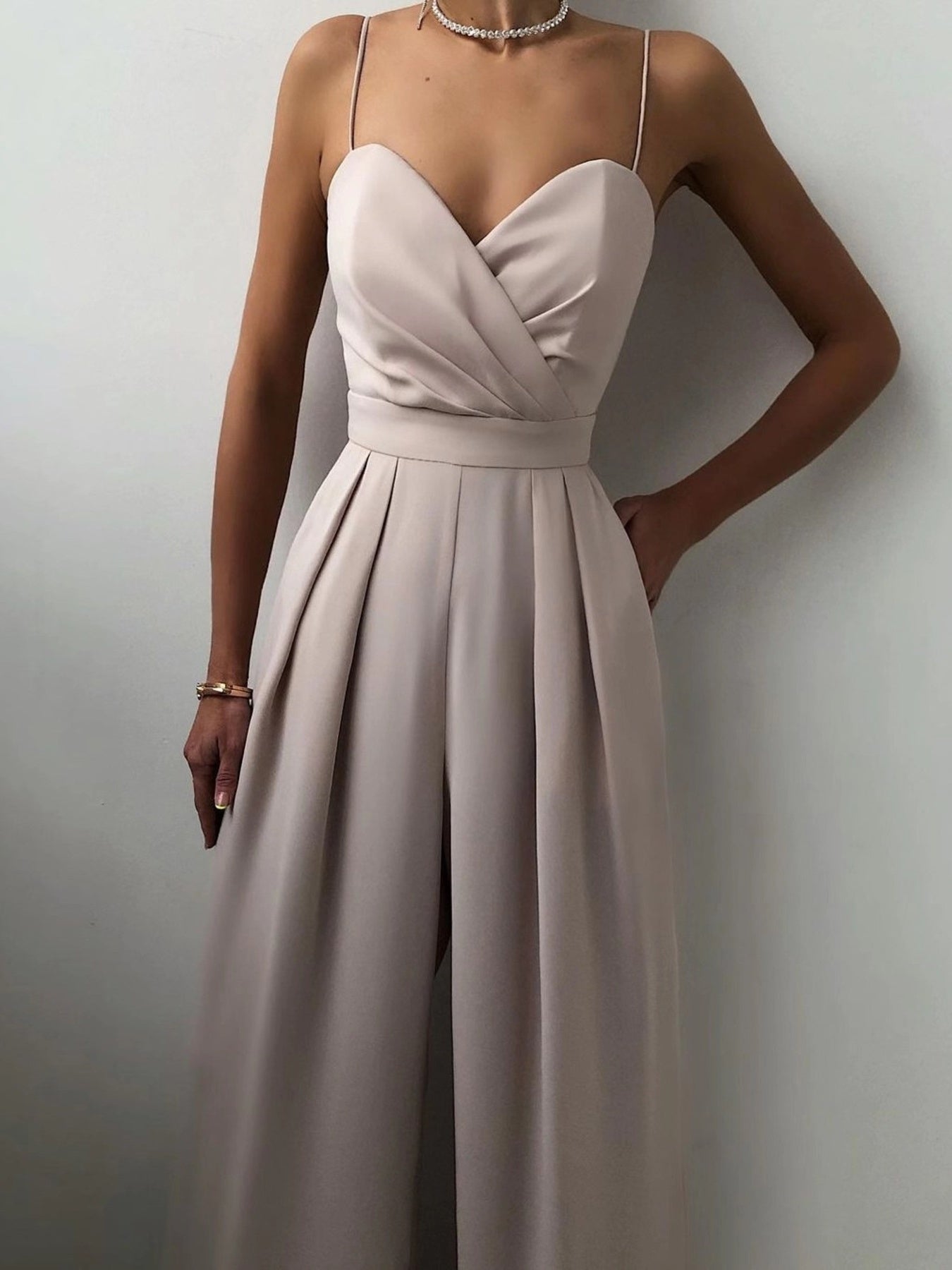 Full Size Spaghetti Strap Wide Leg Jumpsuit - Be Bliss Boutique