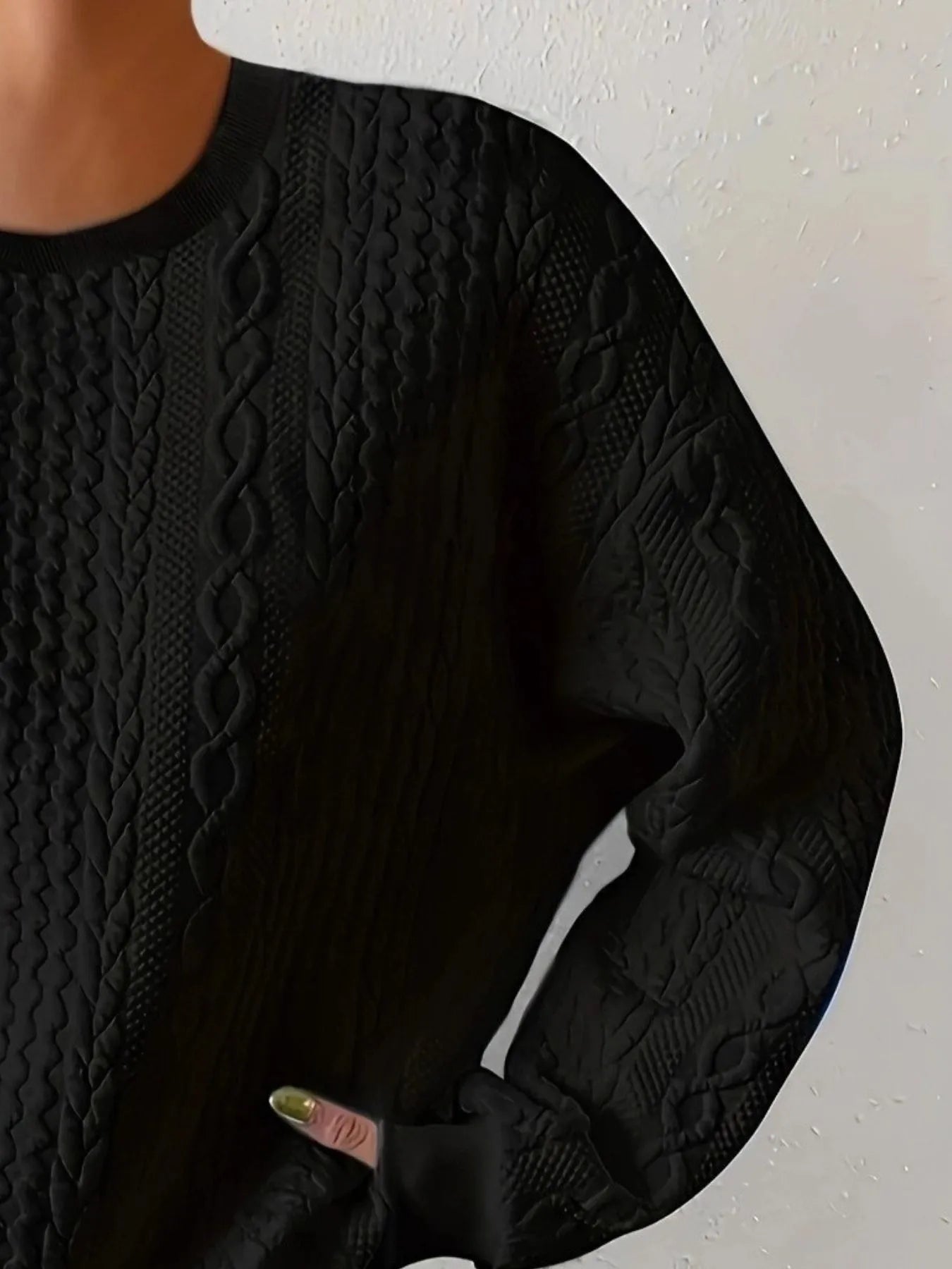 Round Neck Long Sleeve Sweatshirt -  Be Bliss Boutique
