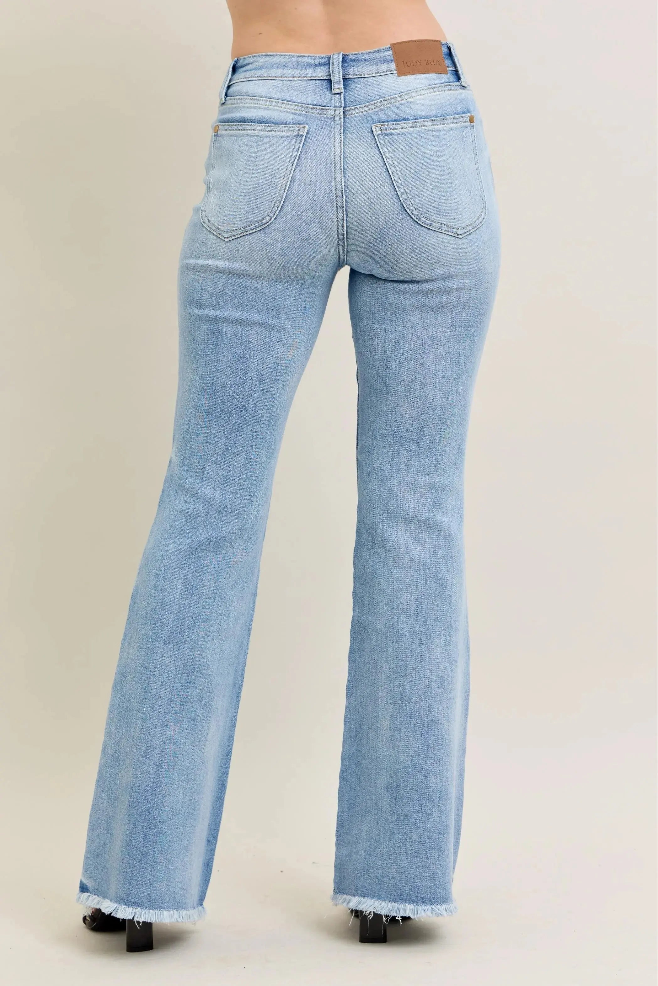Judy Blue Full Size/Plus Size High Waist Flare Jeans w/ Shield Pockets | Be Bliss Boutique