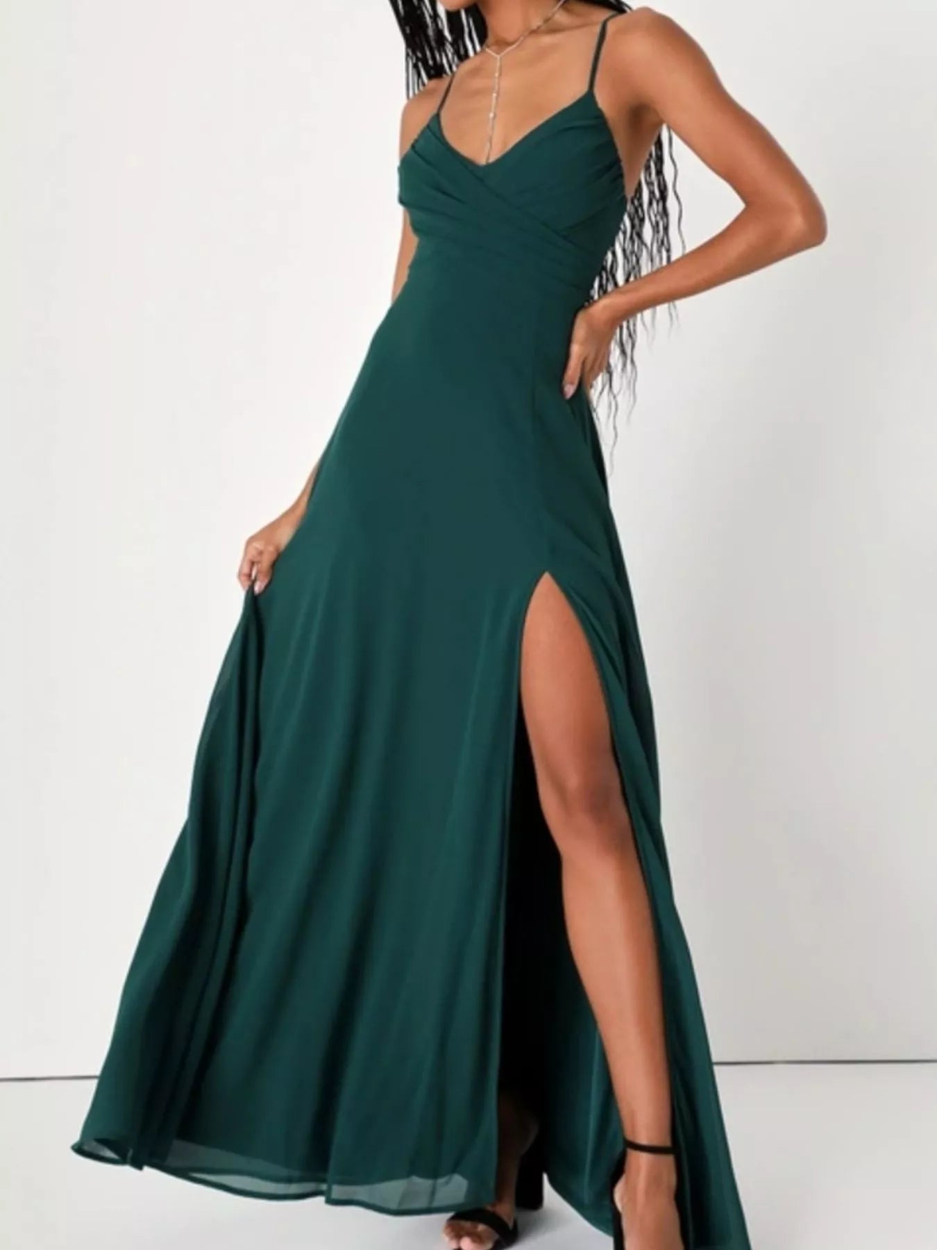 Crisscross Back Slit Maxi Dress - Be Bliss Boutique