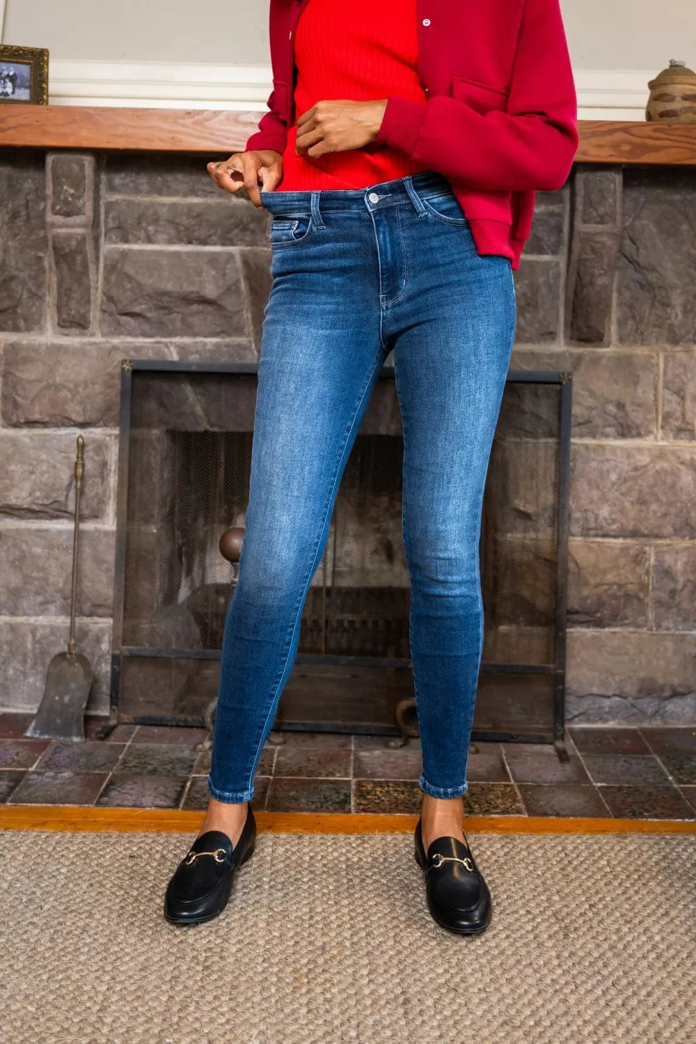Judy Blue Full Size Washed Thermal Skinny Jeans - Be Bliss Boutique