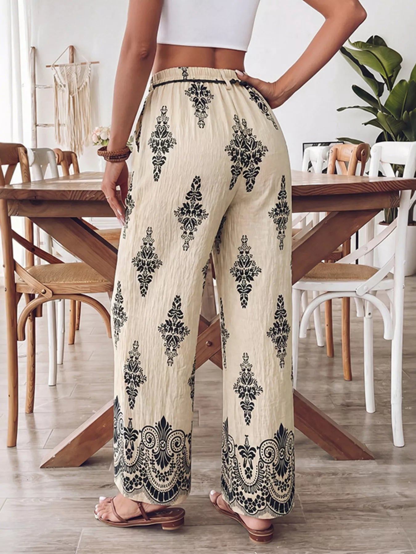 Boho Print Wide Leg Pants - Be Bliss Boutique