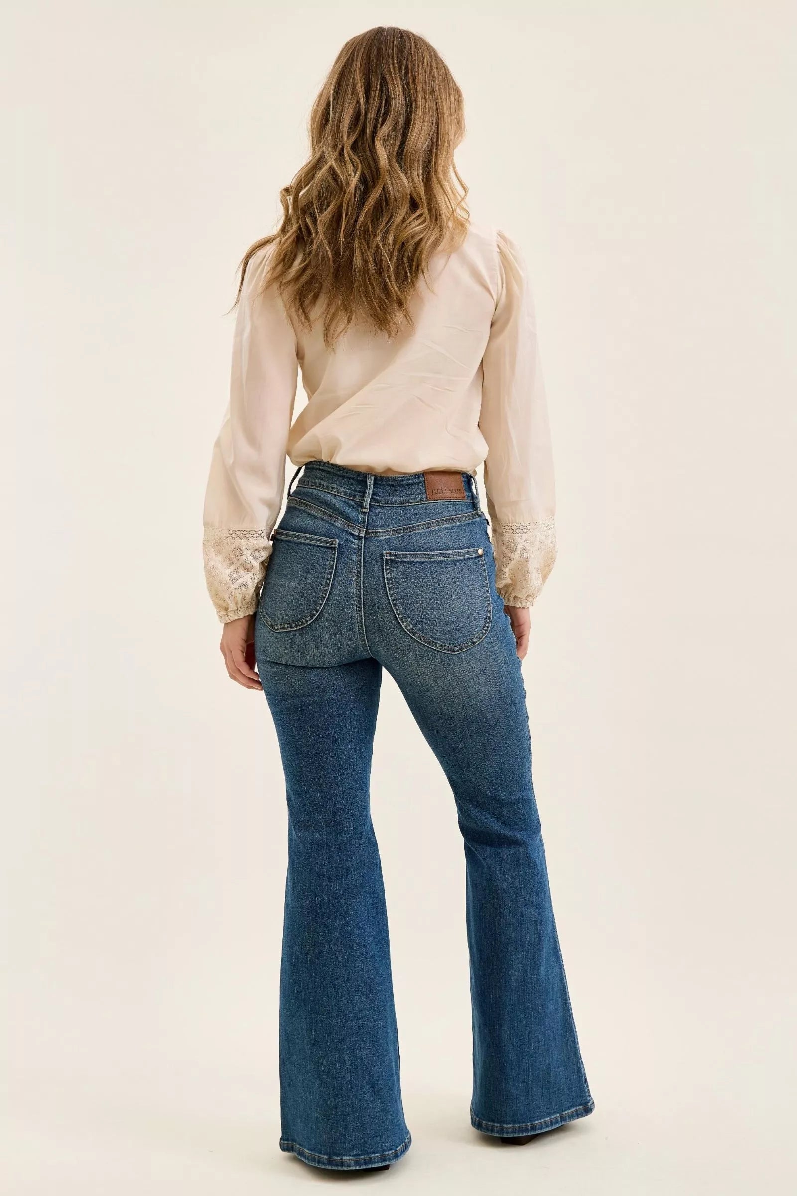 Judy Blue High Waist Double Button Tummy Control Flare Jeans - Be Bliss Boutique