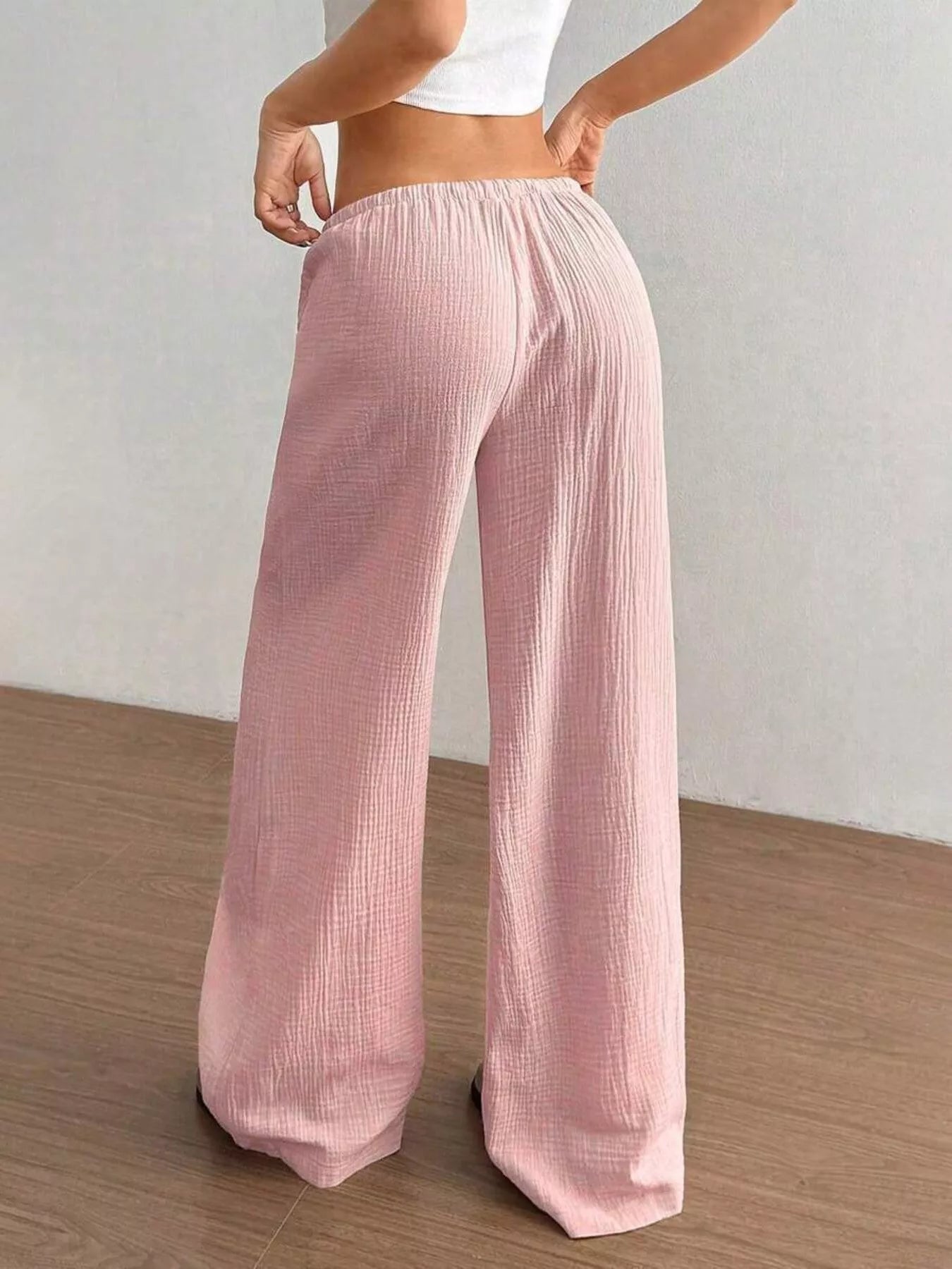 Full Size Drawstring Wide Leg Pants Plus Size -  Be Bliss Boutique