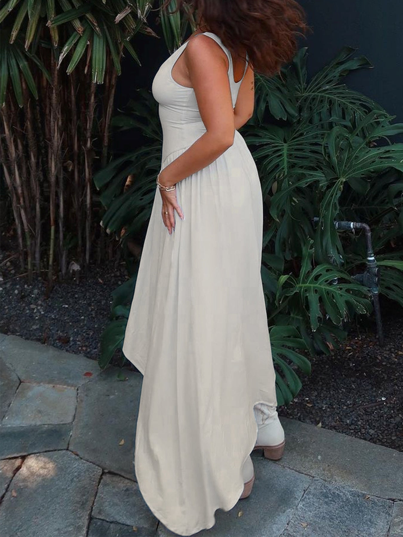 Flowy Wide Strap Maxi Dress - Be Bliss Boutique