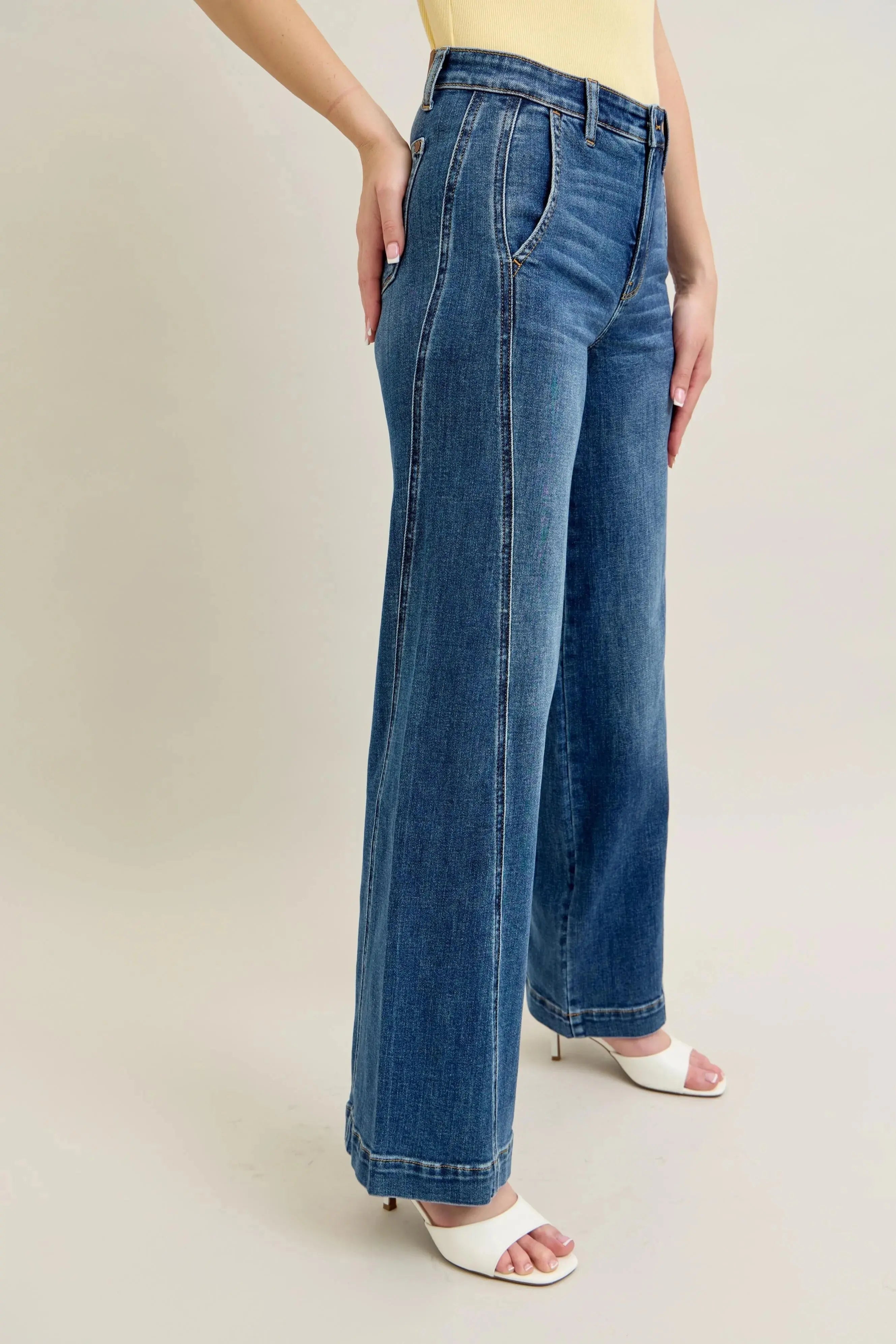 Judy Blue Full Size/Plus Size High Waist Wide Leg Jeans | Be Bliss Boutique