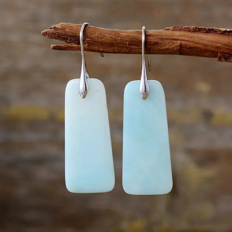 Natural Stone Geometric Shape Earrings | Be Bliss Boutique