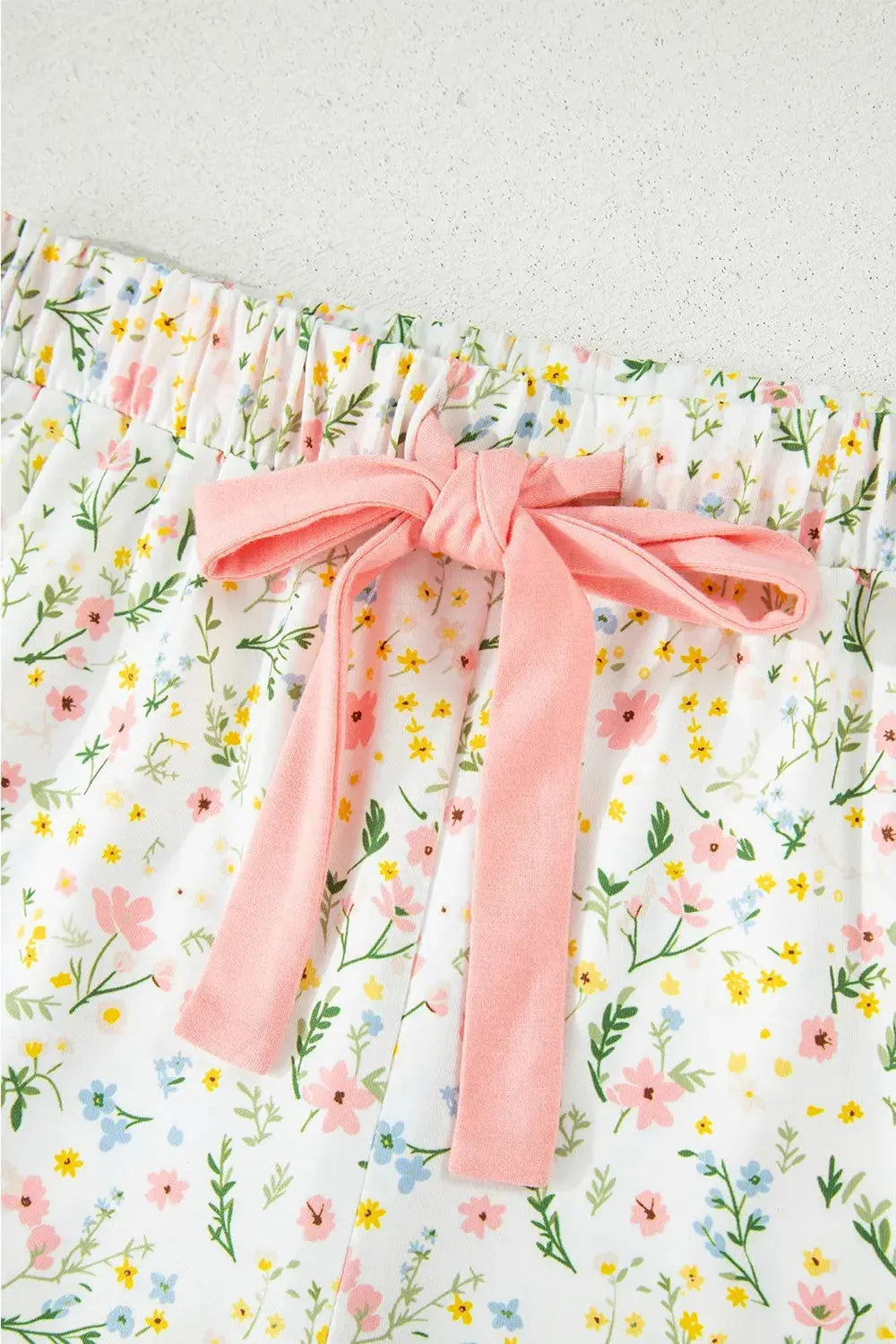 Printed Button Up Short Sleeve Top and Shorts Lounge Set 