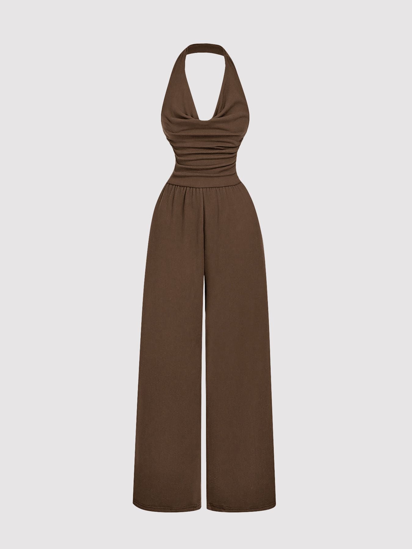 Halter Neck Wide Leg Jumpsuit - Be Bliss Boutique