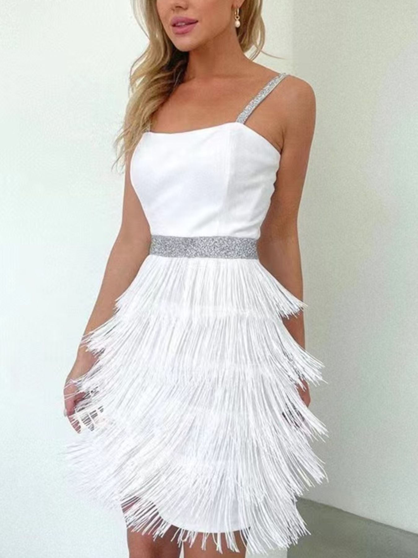 Fringe Trim Cami Mini Dress - Be Bliss Boutique