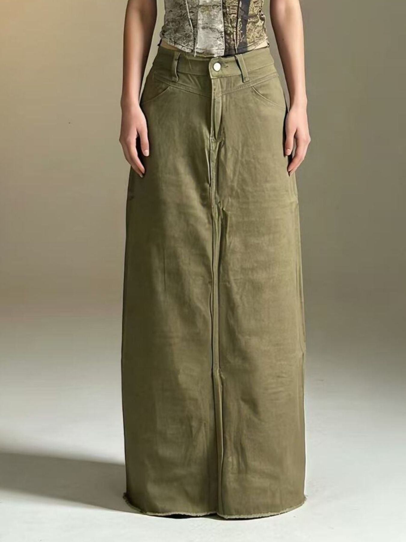 Raw Hem Maxi Denim Skirt - Be Bliss Boutique