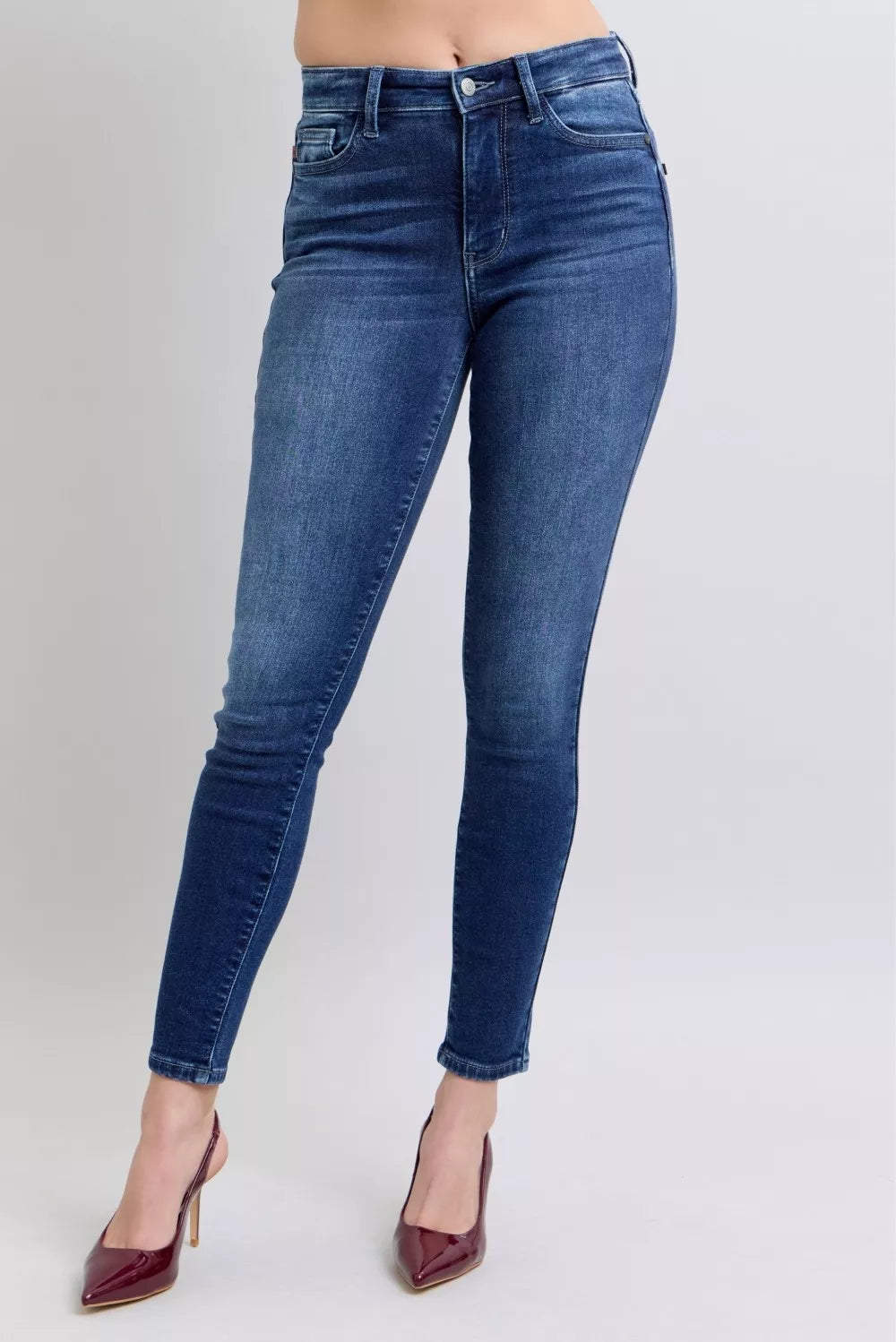 Judy Blue Full Size Washed Thermal Skinny Jeans - Be Bliss Boutique