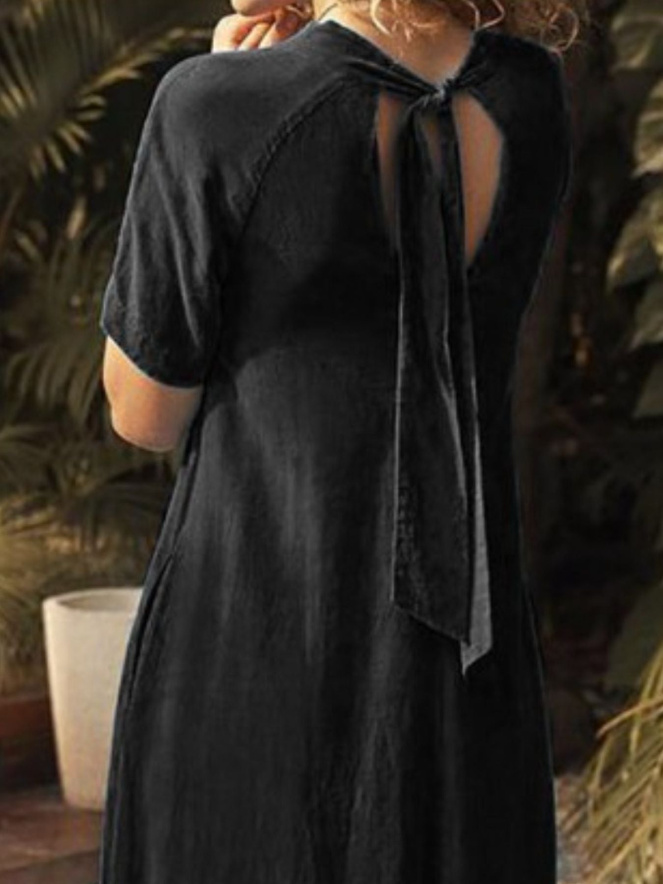 V Neck Short Sleeve Dress with Pockets - Be Bliss Boutique