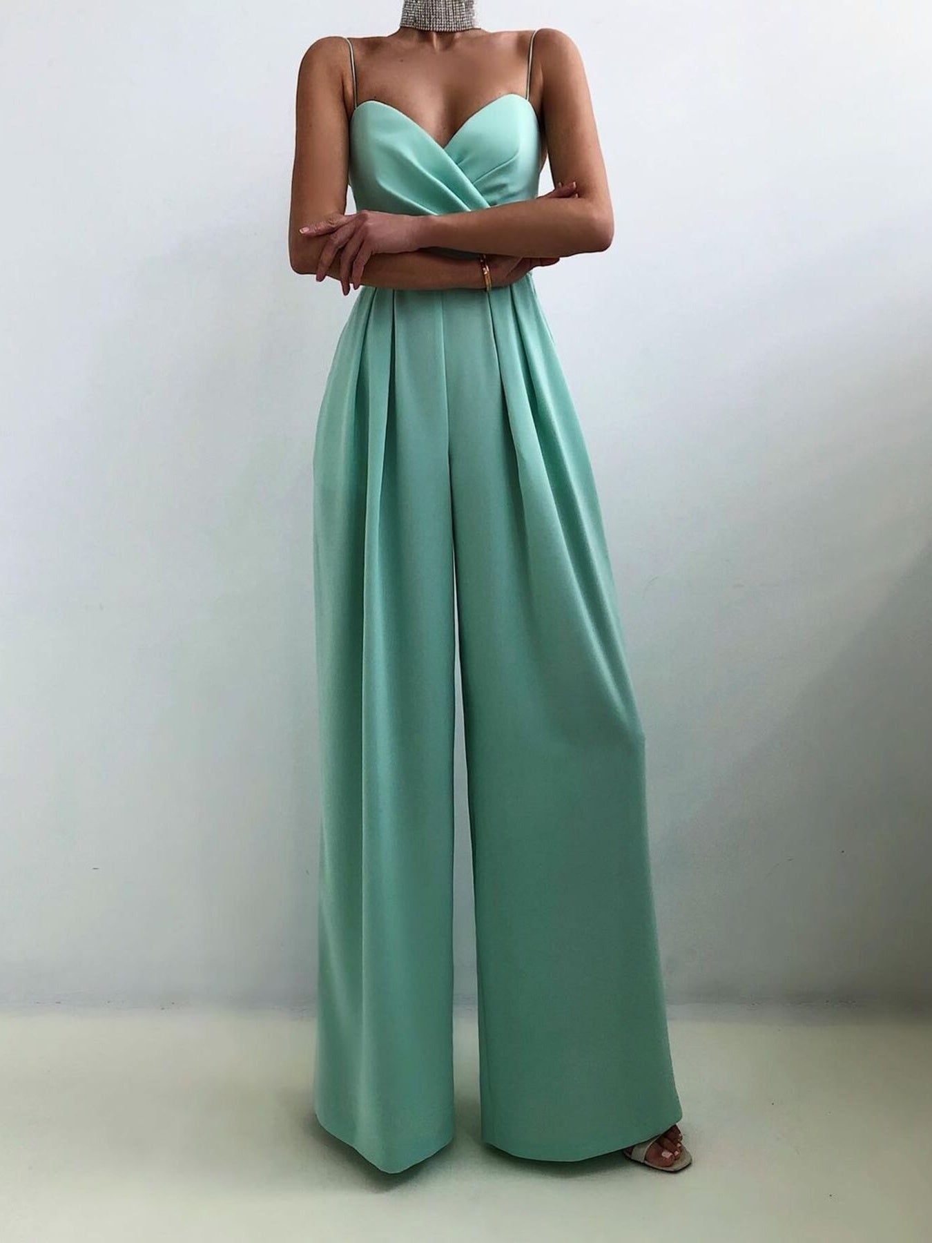 Full Size Spaghetti Strap Wide Leg Jumpsuit - Be Bliss Boutique