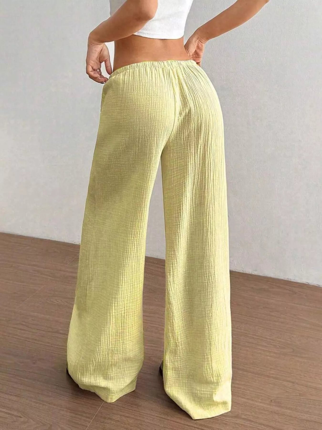 Full Size Drawstring Wide Leg Pants Plus Size -  Be Bliss Boutique