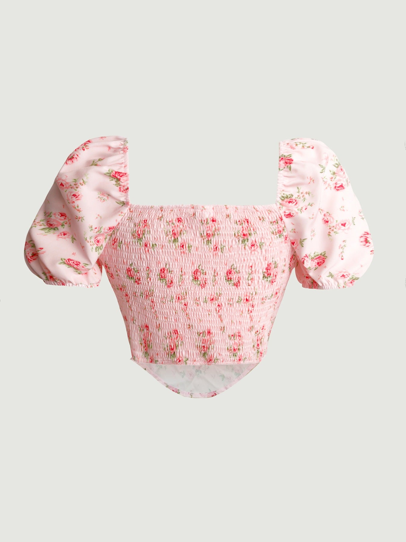 Floral Print Tie Front Puff Sleeve Blouse - Be Bliss Boutique