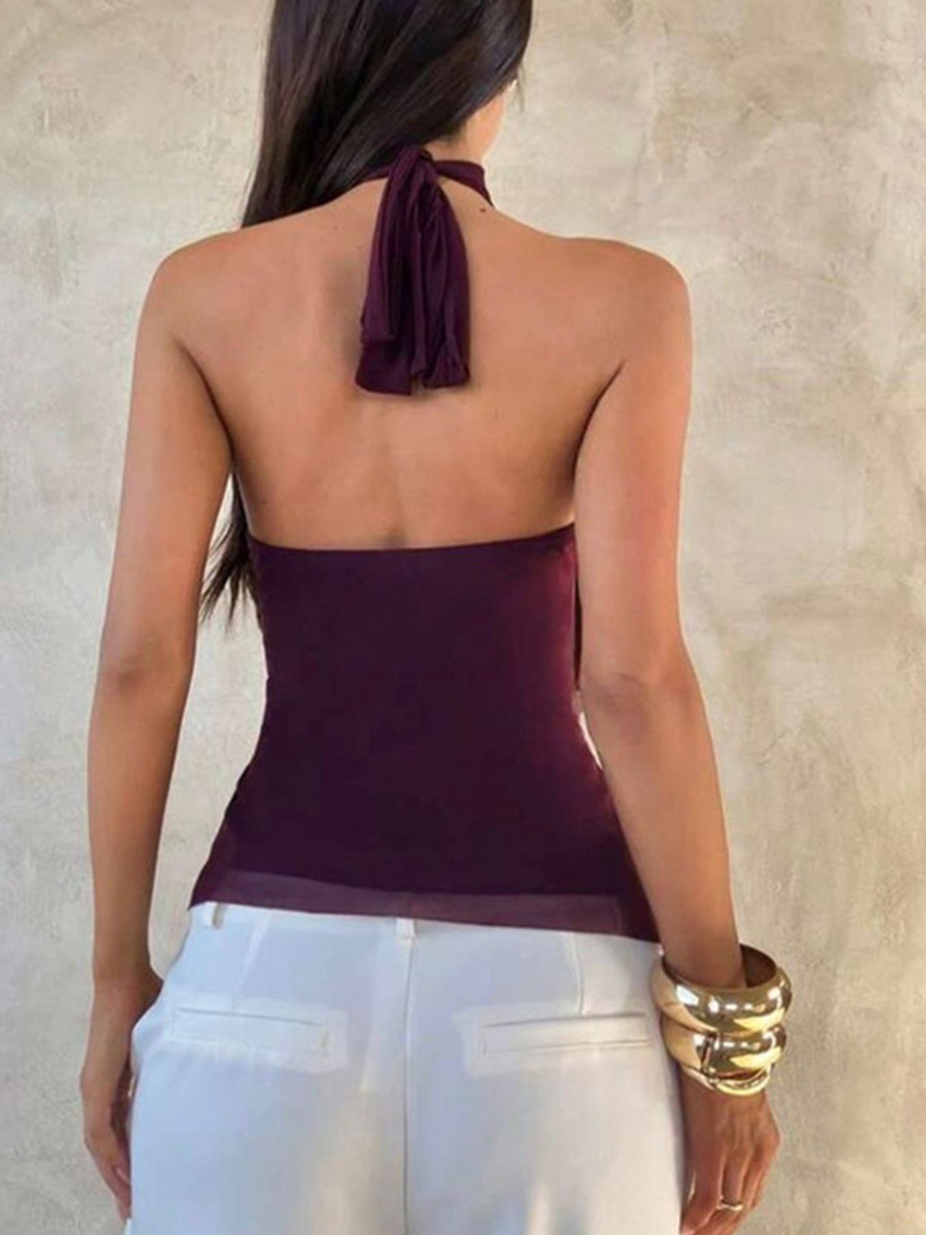 Ruffled Halter Neck Cami Top - Be Bliss Boutique