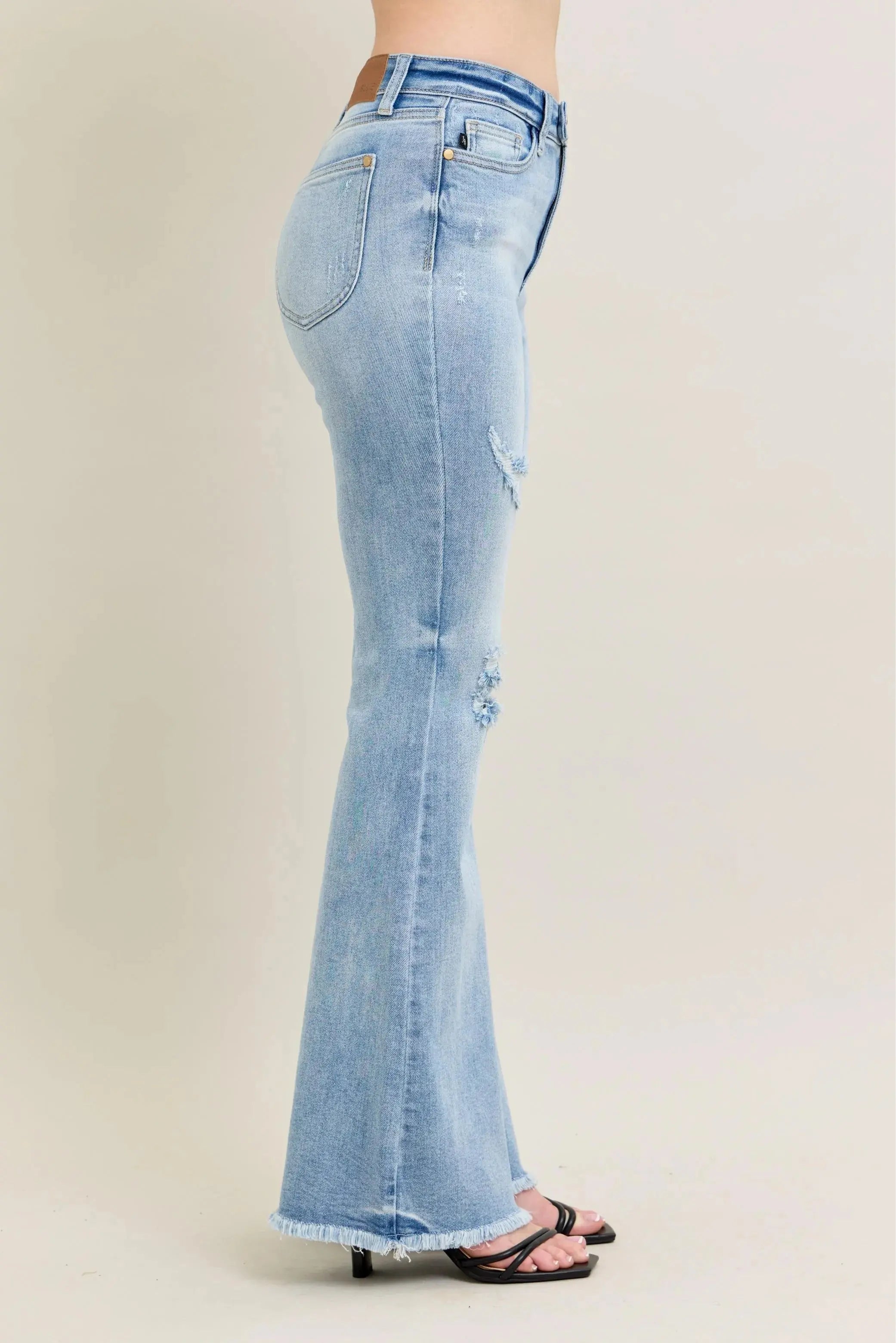 Judy Blue Full Size/Plus Size High Waist Flare Jeans w/ Shield Pockets | Be Bliss Boutique