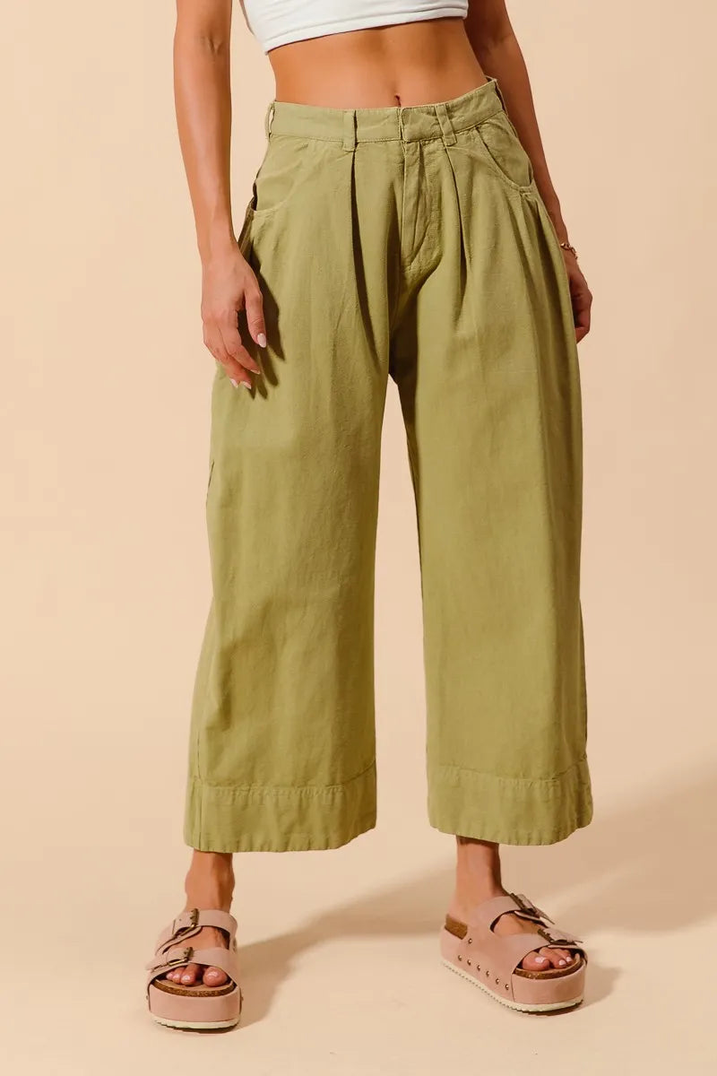 SO ME Mid Rise Wide Leg Chinos with Pockets -  Be Bliss Boutique
