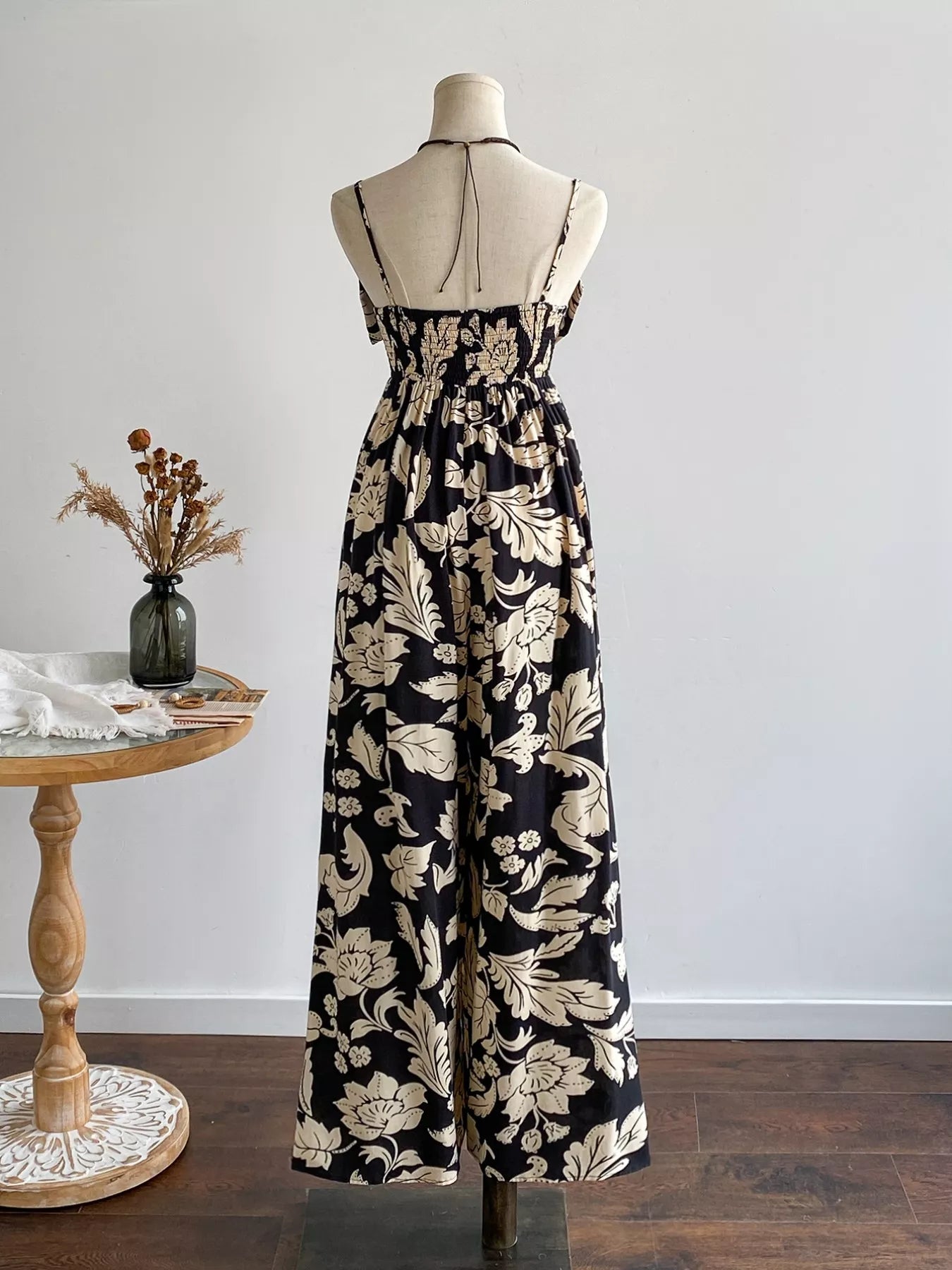 Floral Print Bowknot Wide Leg Jumpsuit - Be Bliss Boutique