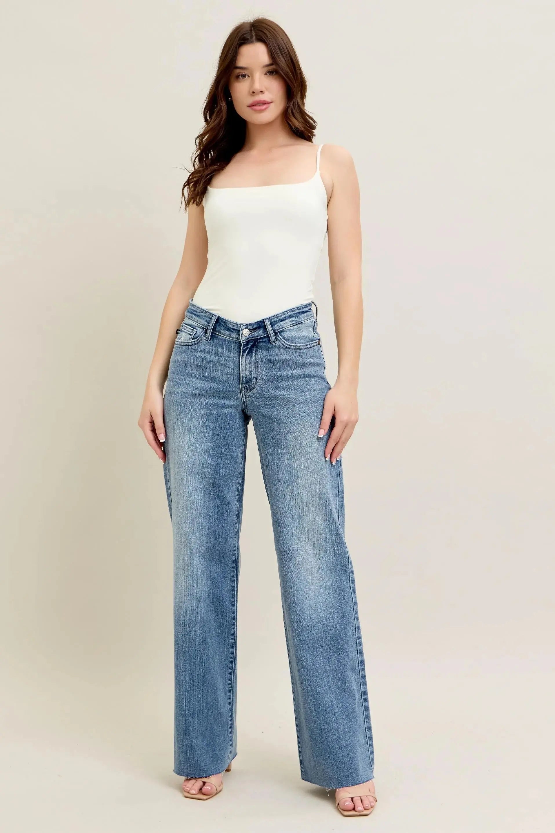 Judy Blue Full Size V - Front Baggy Jeans Plus Size | Be Bliss Boutique