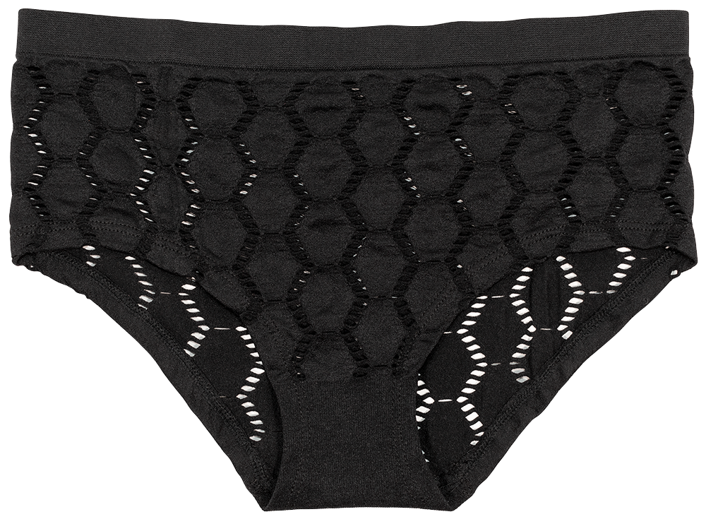 Peek-A-Boo Jacquard Seamless Boyshort in Black or Peach - Be Bliss Boutique