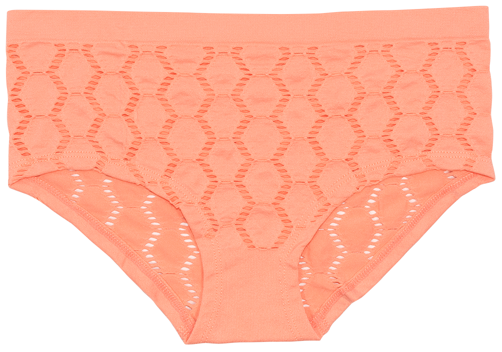 Peek-A-Boo Jacquard Seamless Boyshort in Black or Peach - Be Bliss Boutique