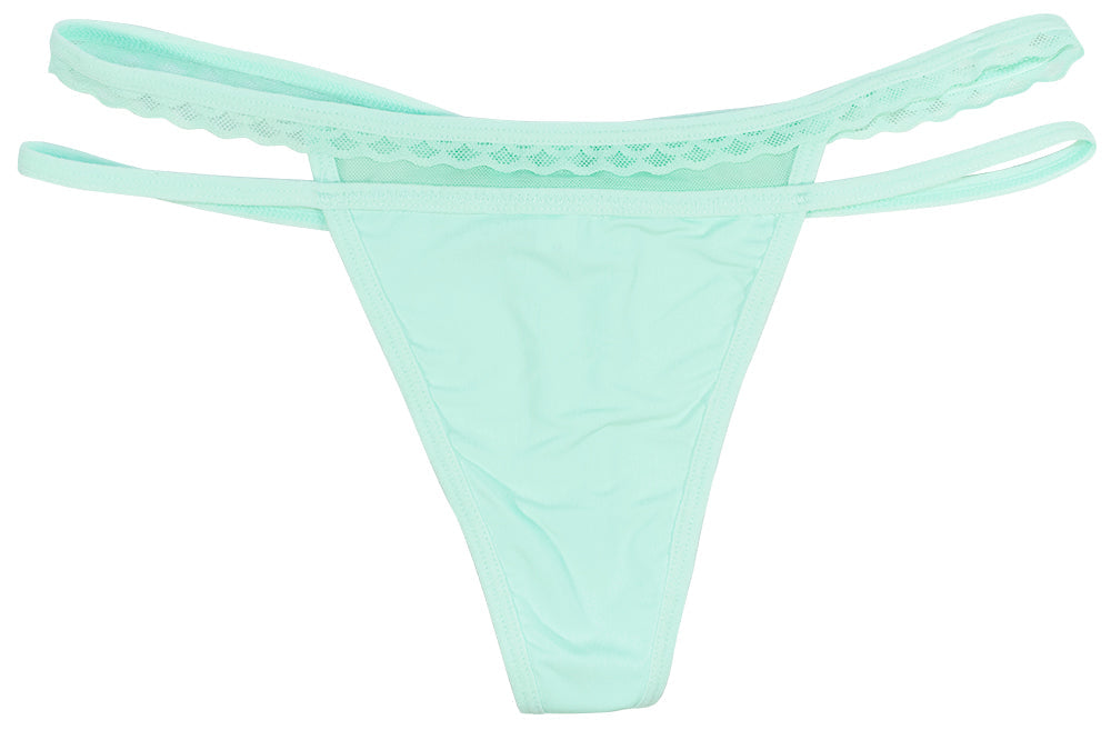 Strappy Thong with Mesh and Lace Detail - Be Bliss Boutique