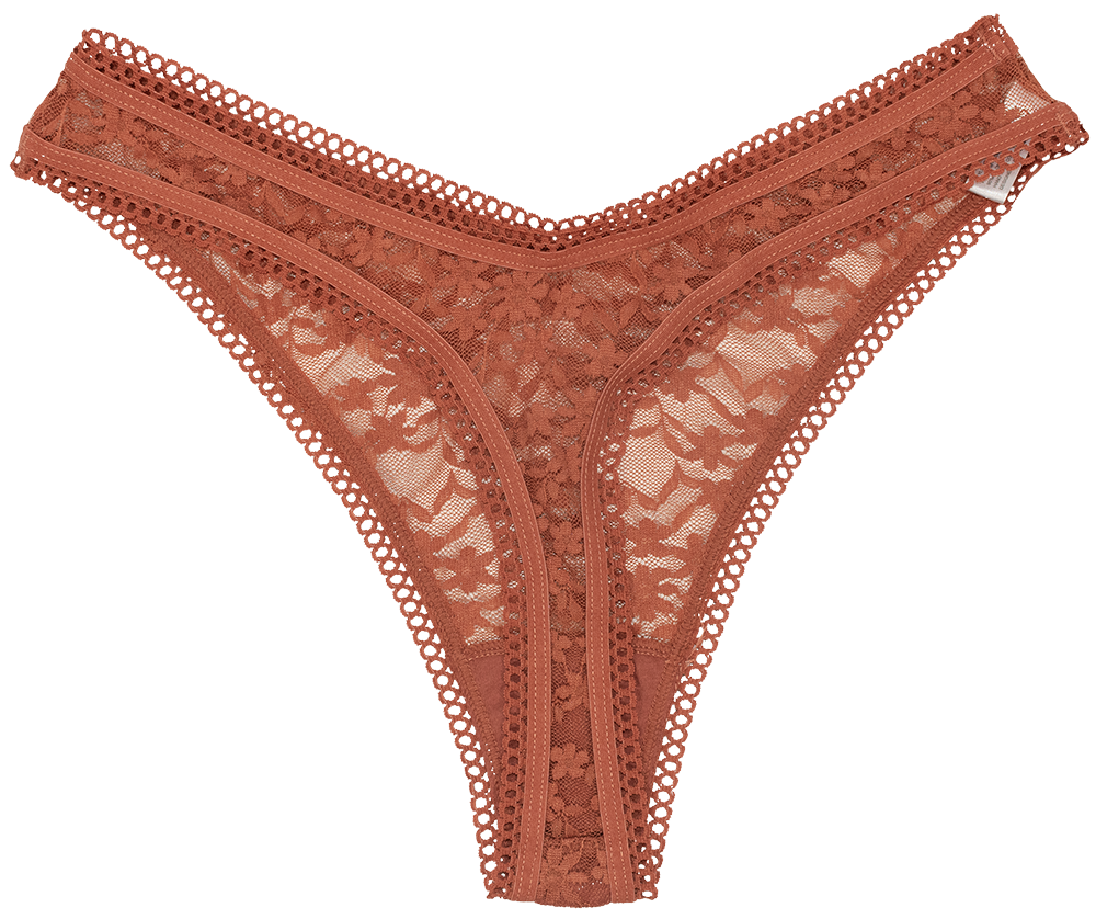 High Leg Daisy Lace Thong with Picot Trim - Be Bliss Boutique